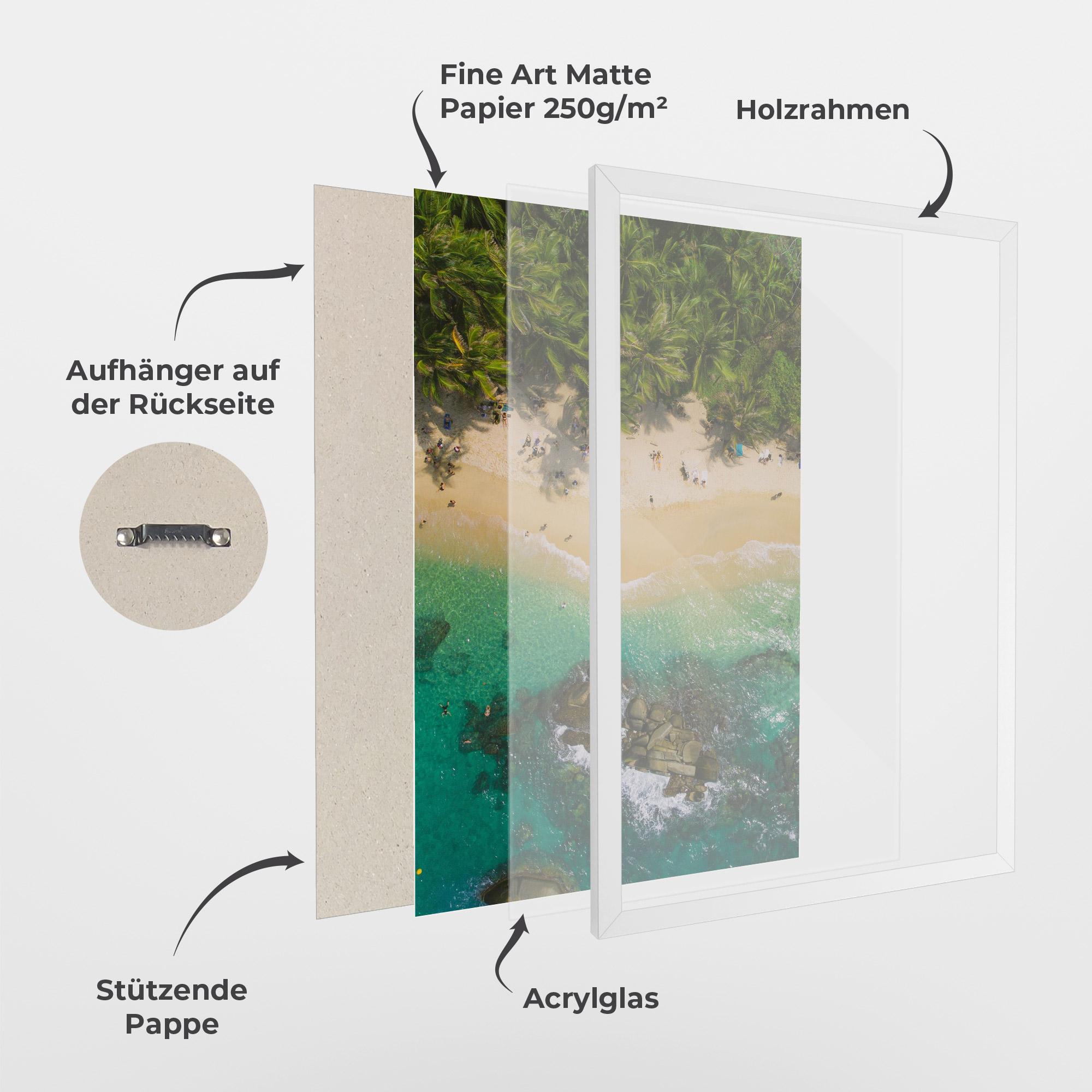 Gerahmte Poster Jungle Beach mockup 1