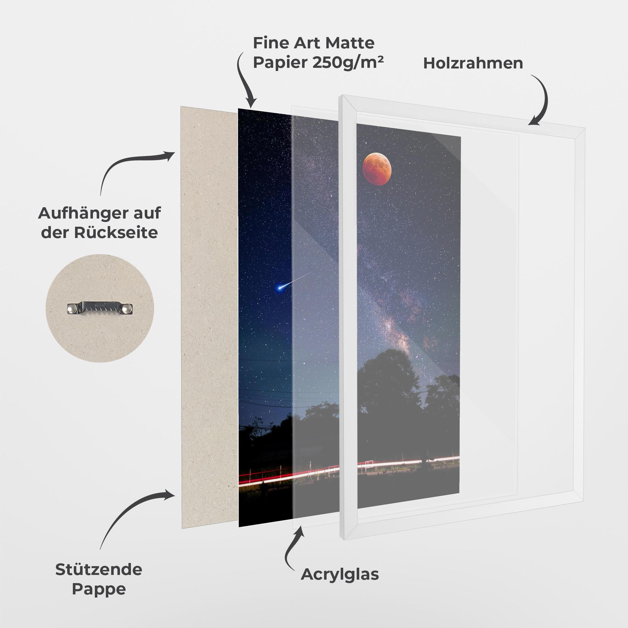 Gerahmte Poster Red Moon mockup 1