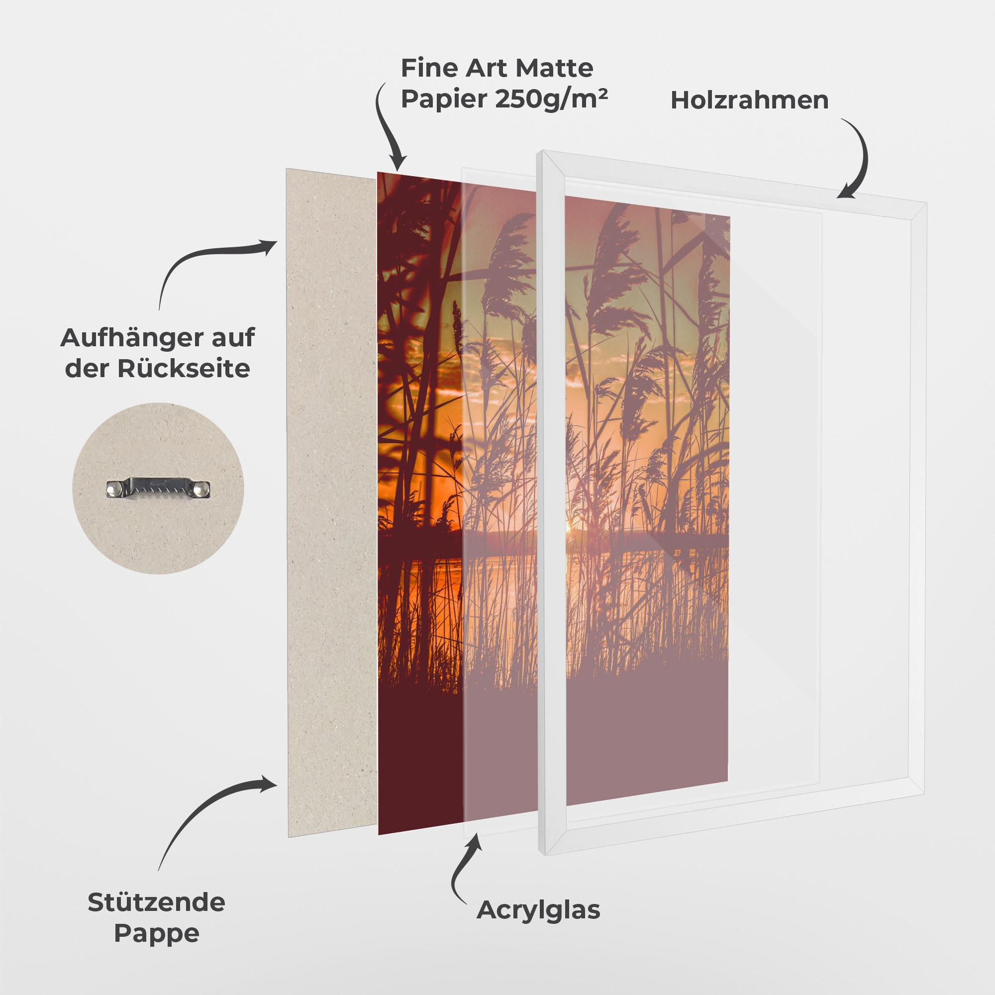 Gerahmte Poster Red Sunset Lake mockup 1