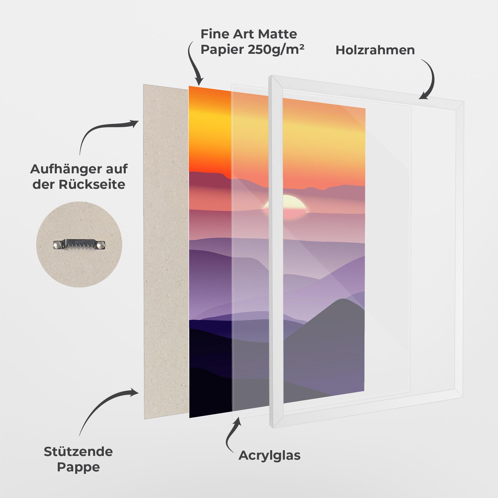 Gerahmte Poster Sunset Purple mockup 1