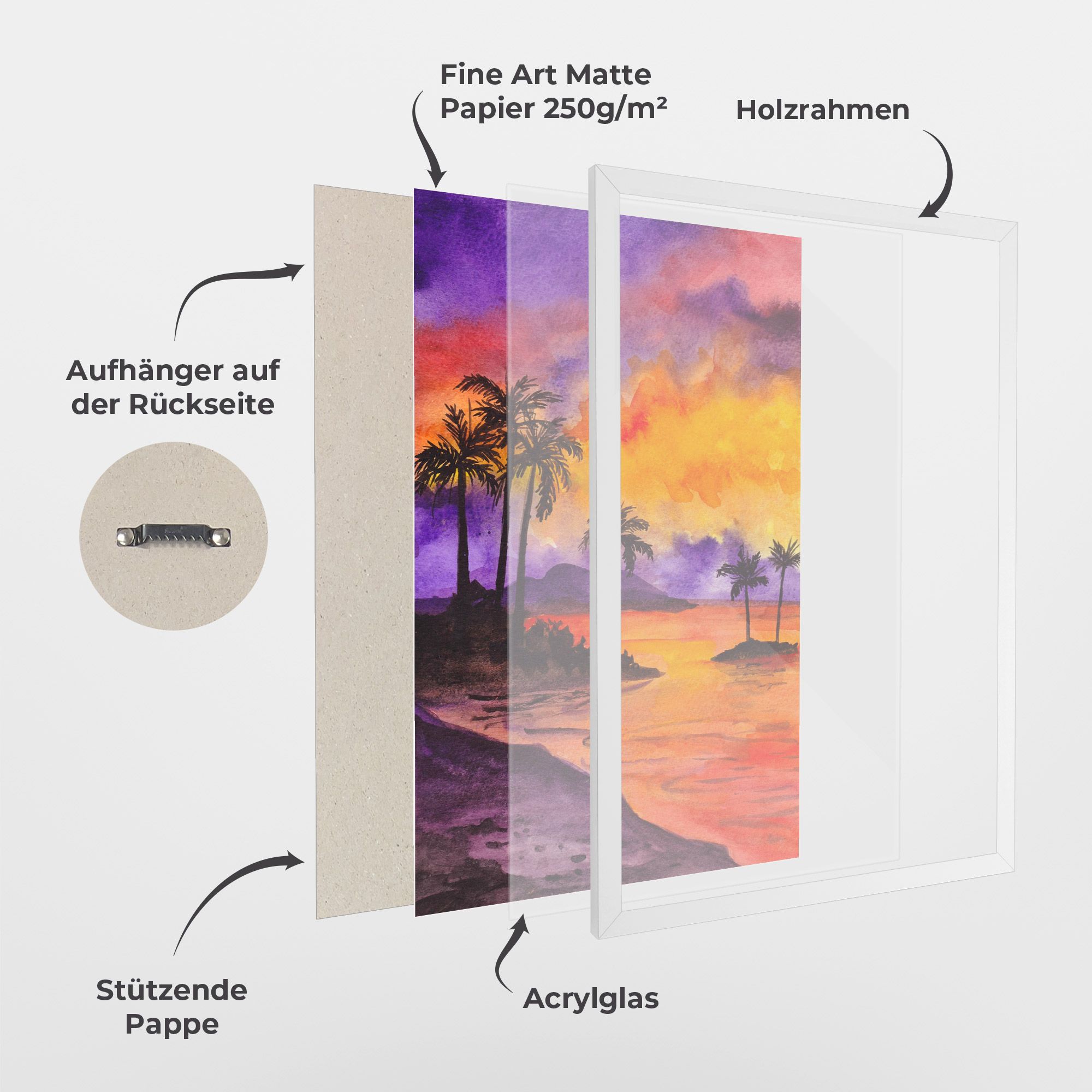 Sunset Watercolor Painting mockup 1