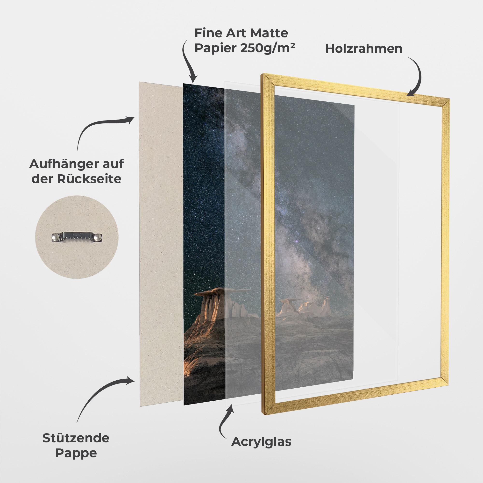 Gerahmte Poster Abstract Colourful Sky mockup 1