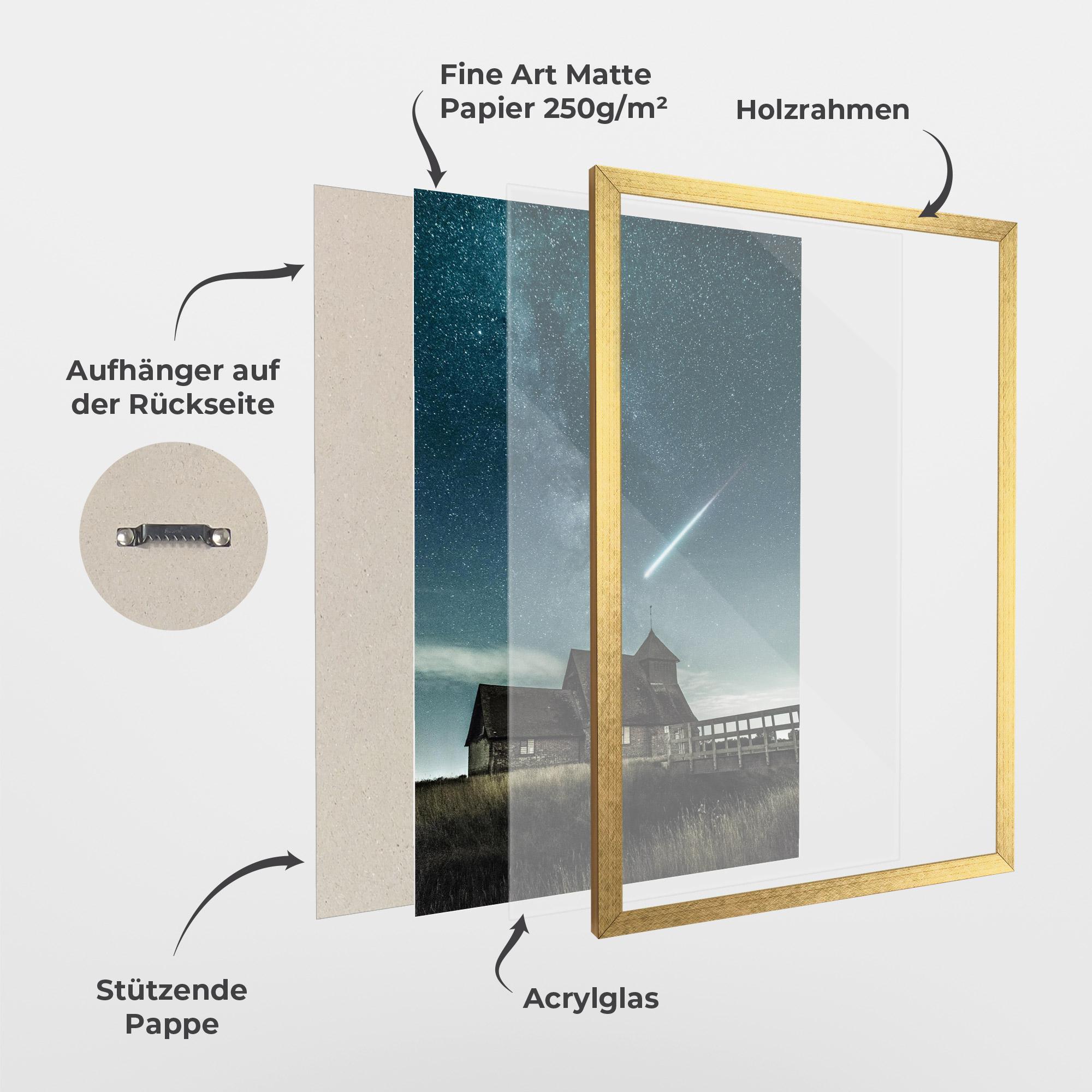 Gerahmte Poster Falling Star mockup 1