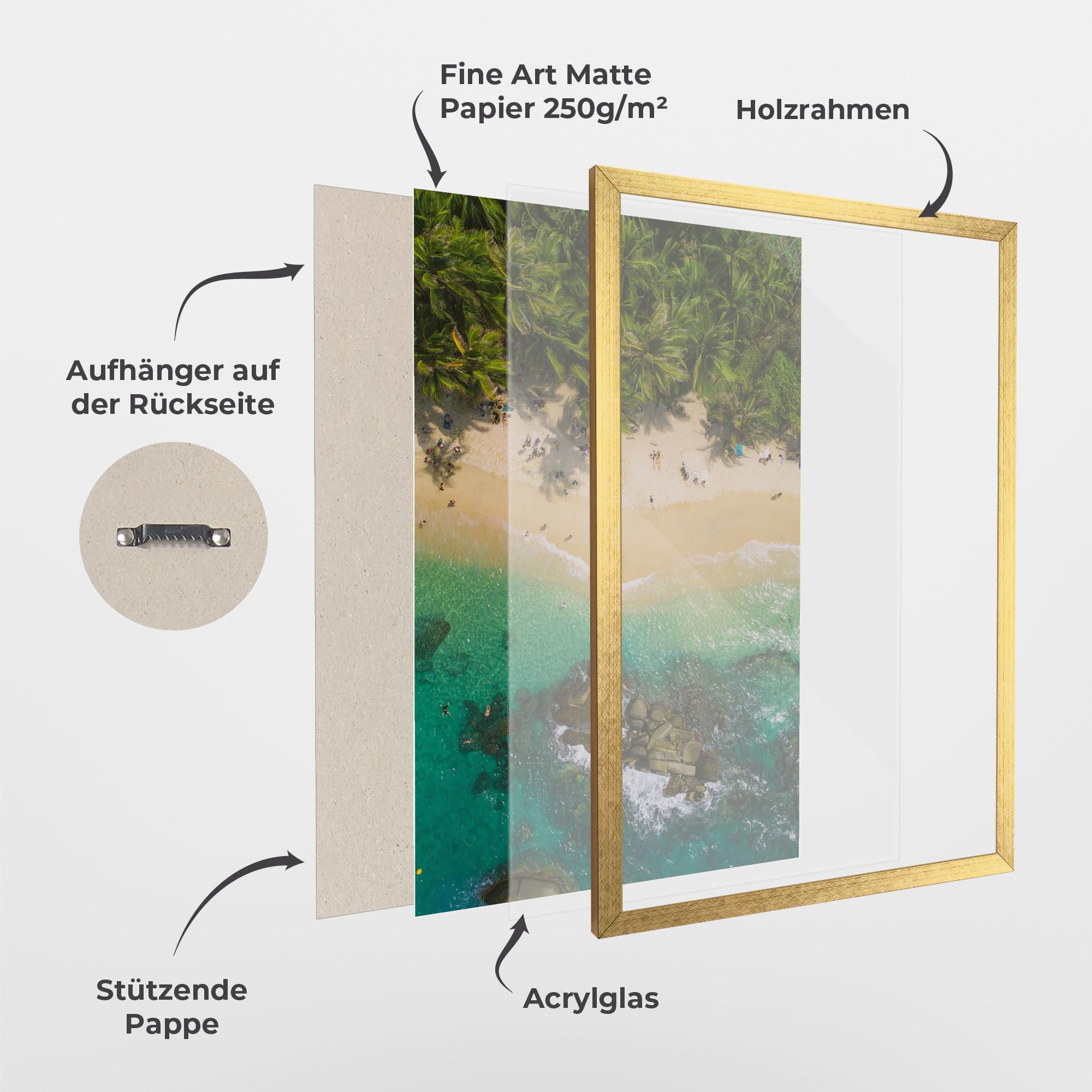 Gerahmte Poster Jungle Beach mockup 1