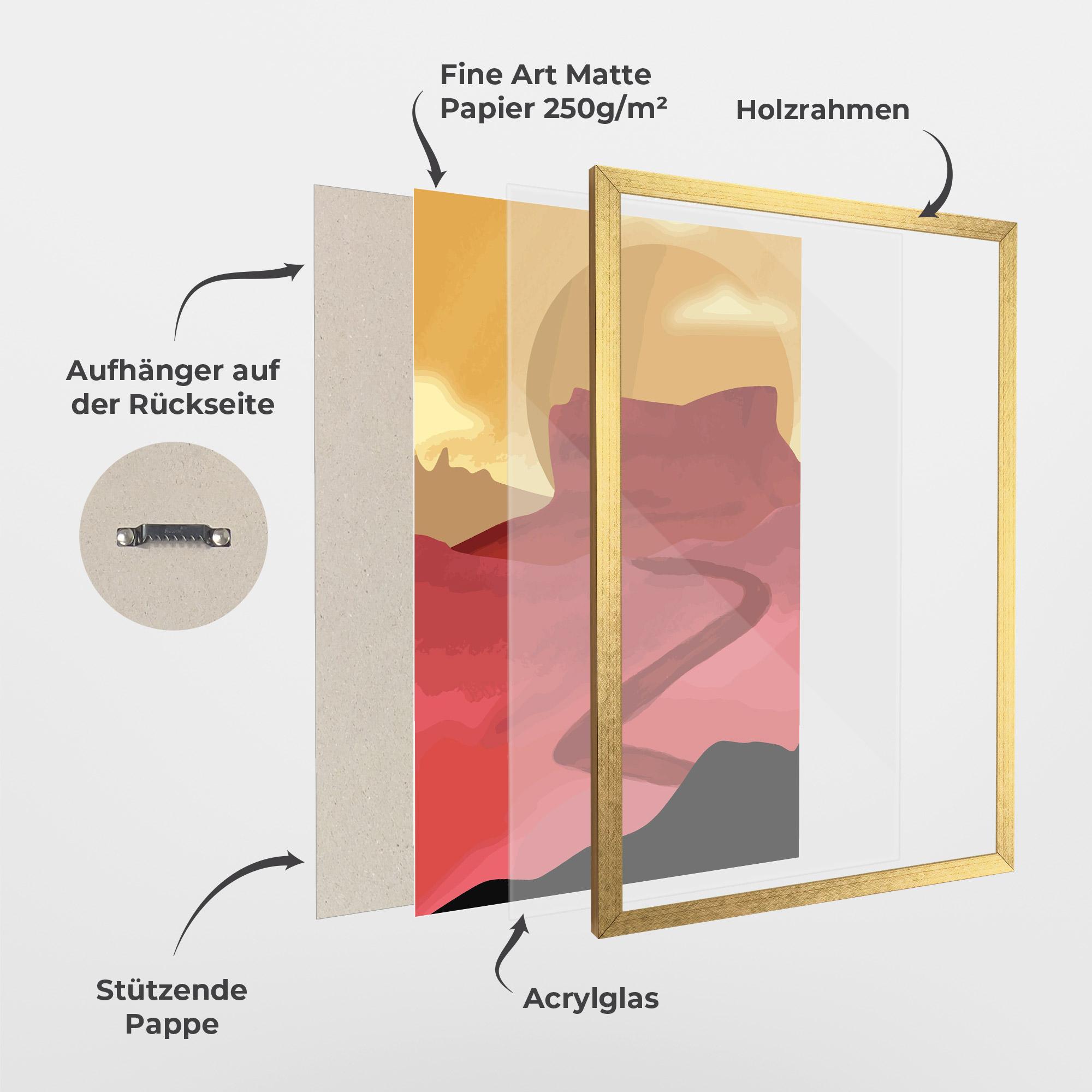 Gerahmte Poster Mars Dune mockup 1