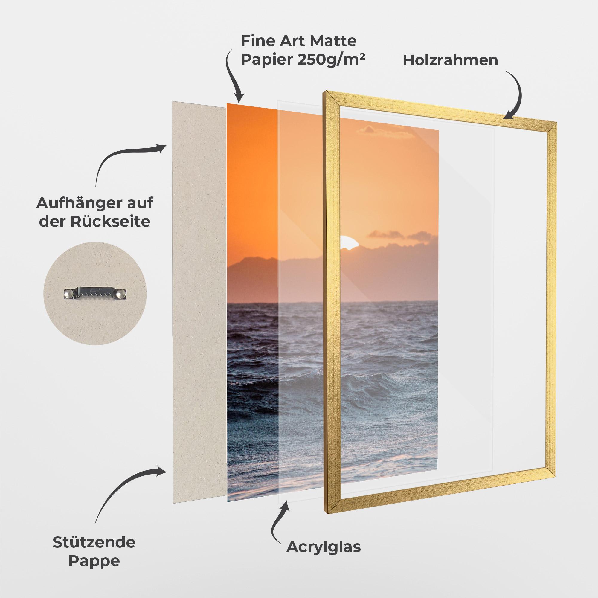 Gerahmte Poster Morning Waves mockup 1