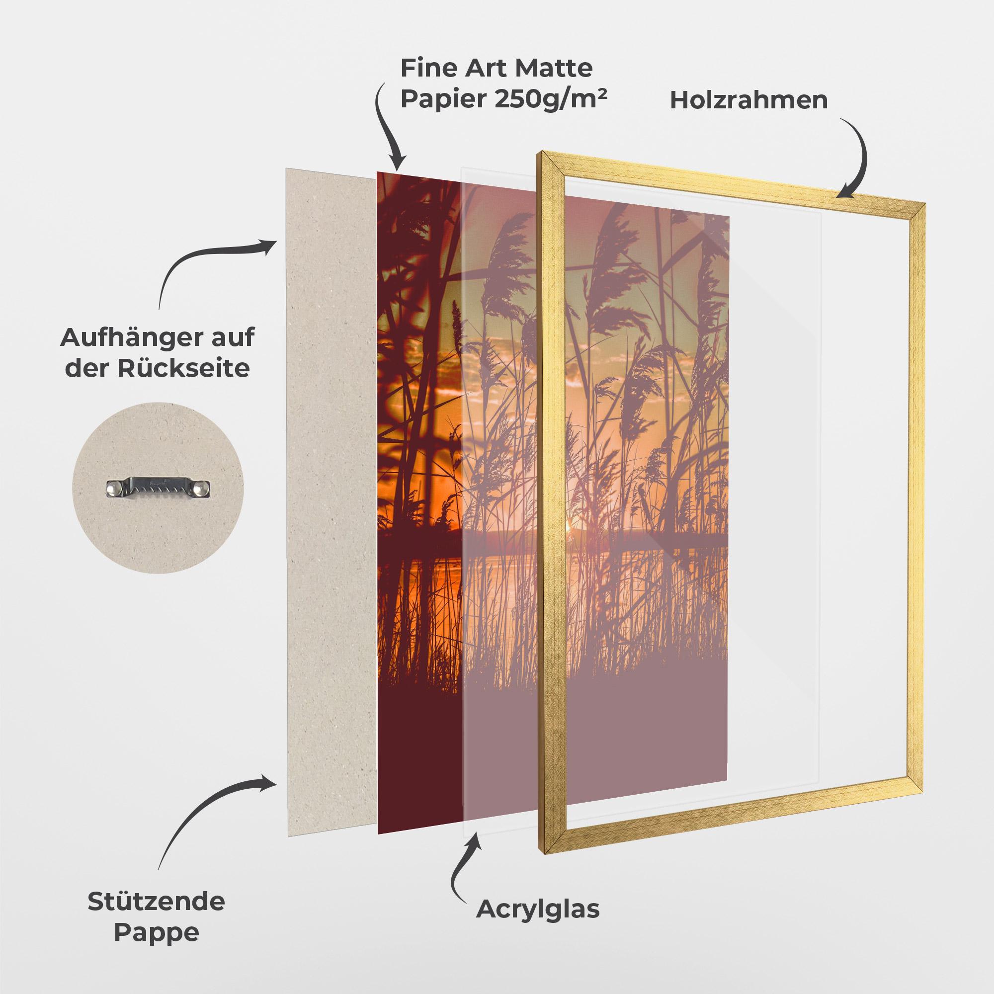 Gerahmte Poster Red Sunset Lake mockup 1