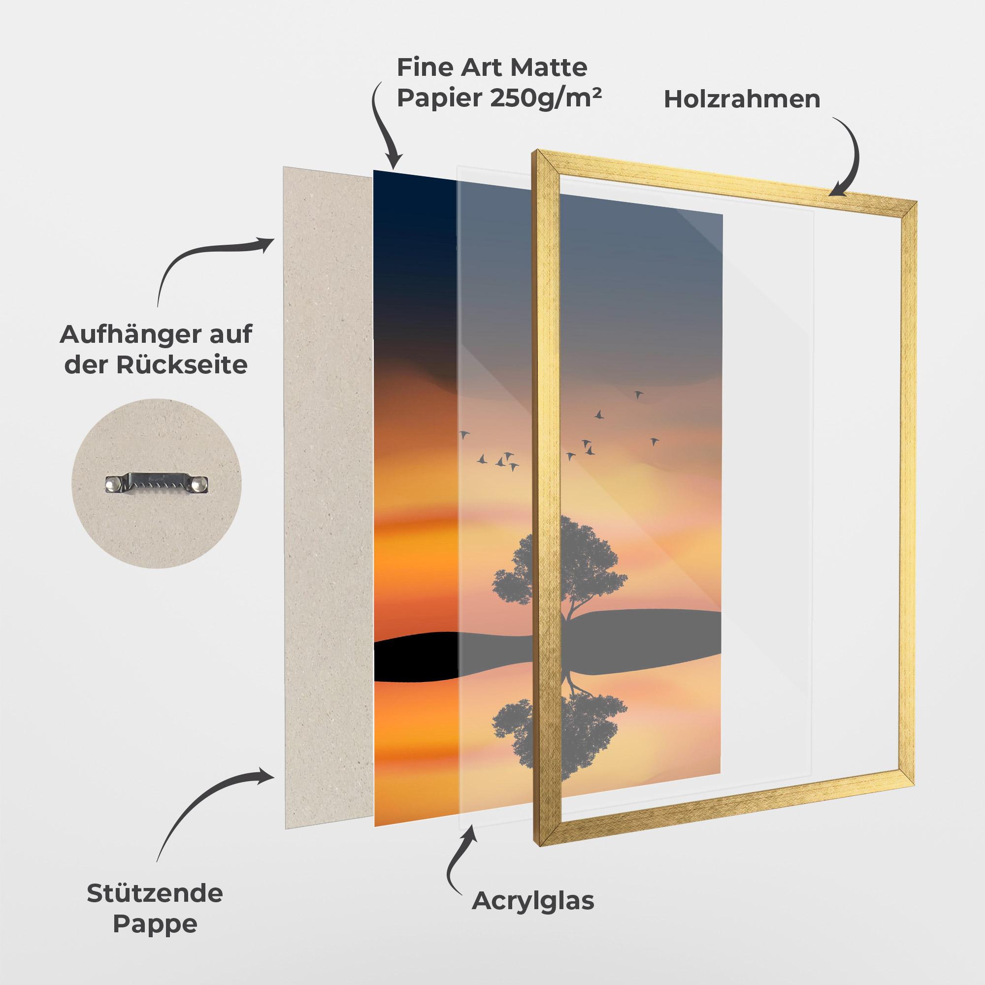 Gerahmte Poster Sundown Reflection mockup 1