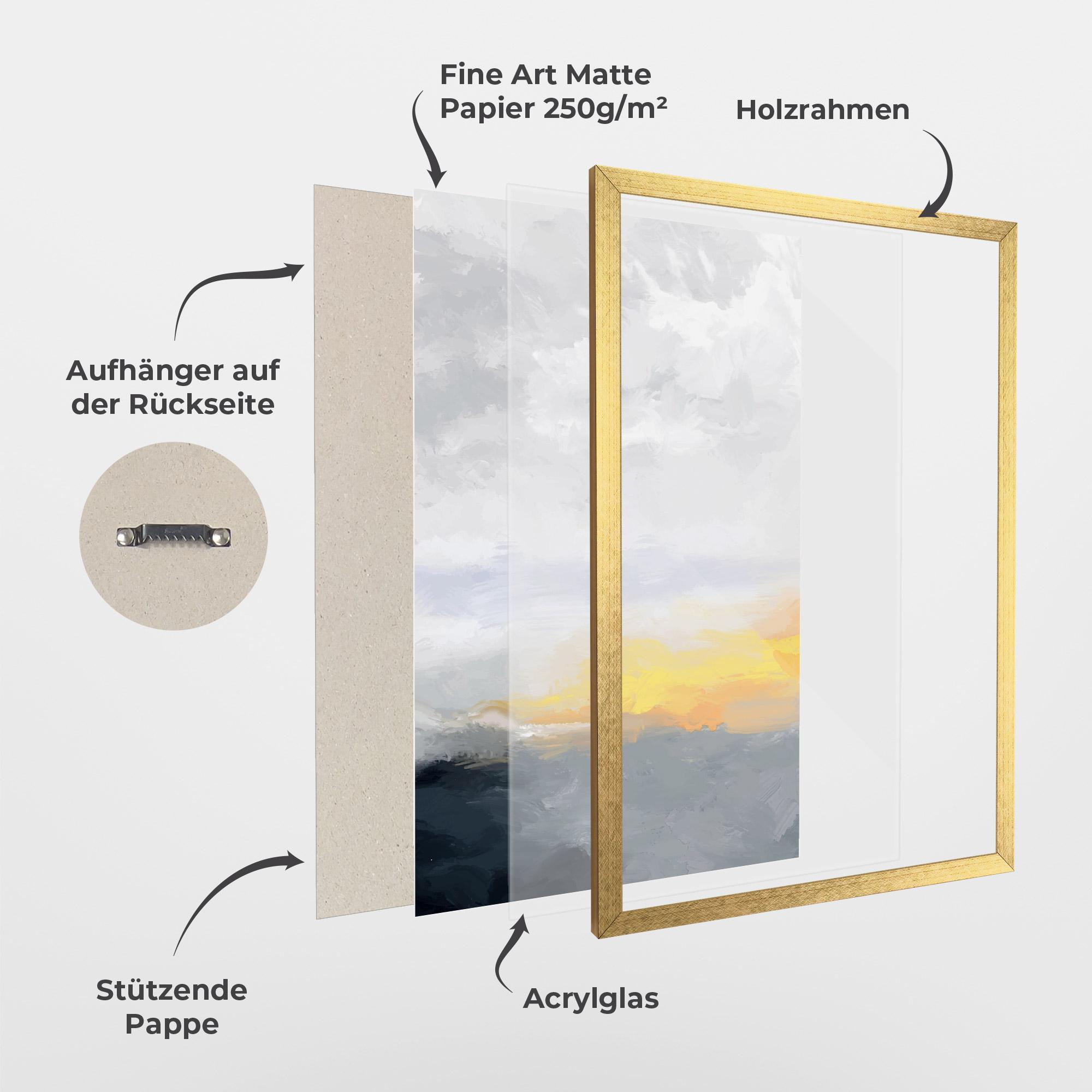 Gerahmte Poster Sunset Light Art mockup 1