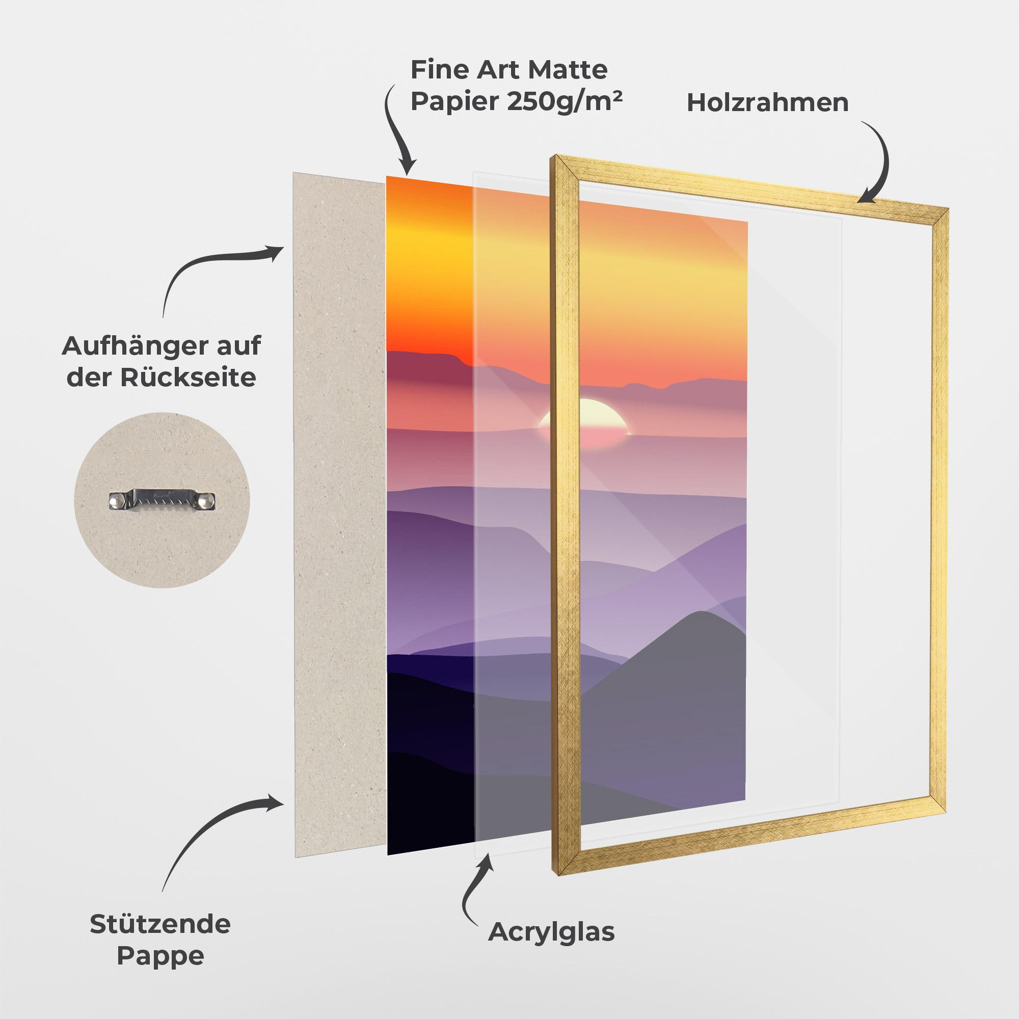 Gerahmte Poster Sunset Purple mockup 1