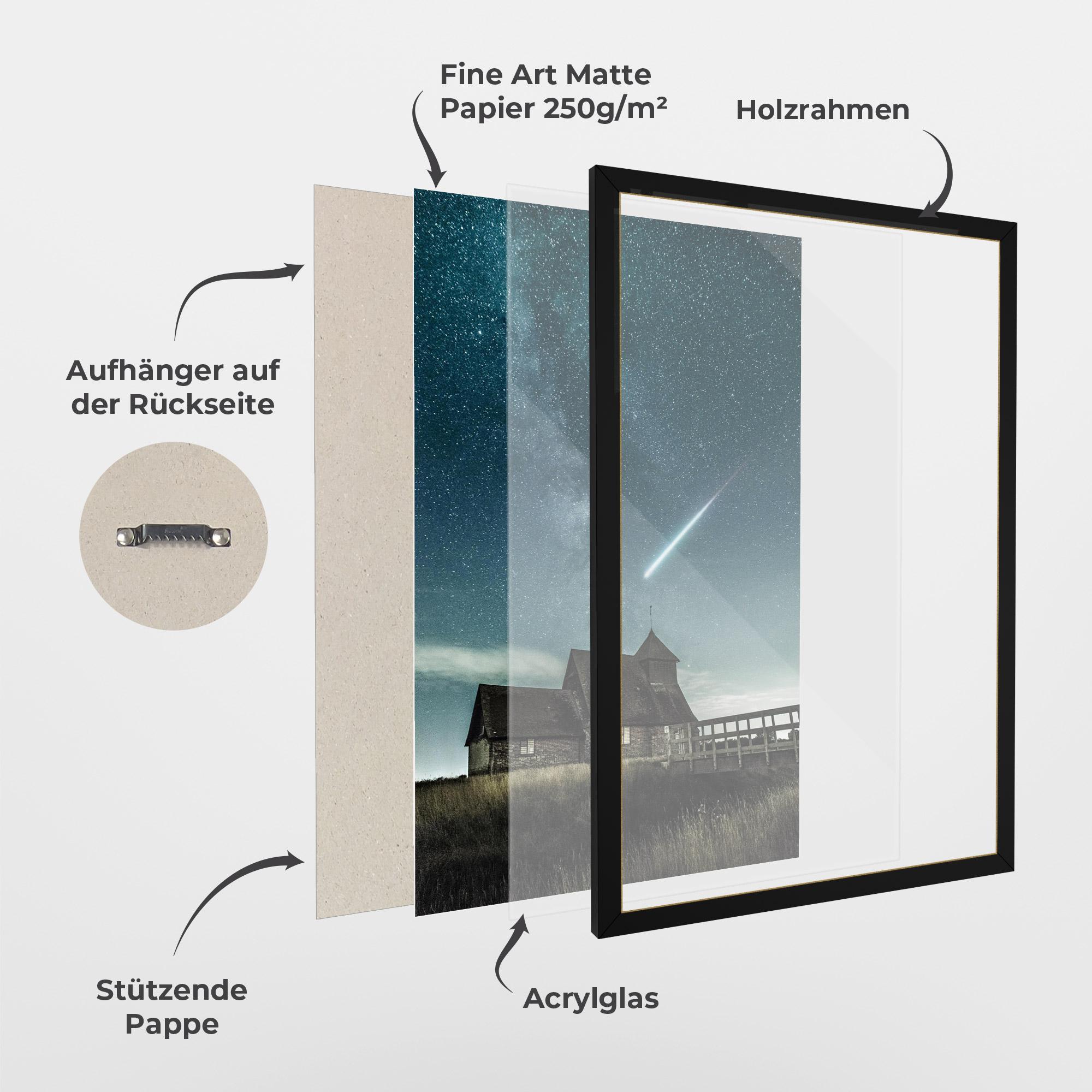 Gerahmte Poster Falling Star mockup 1