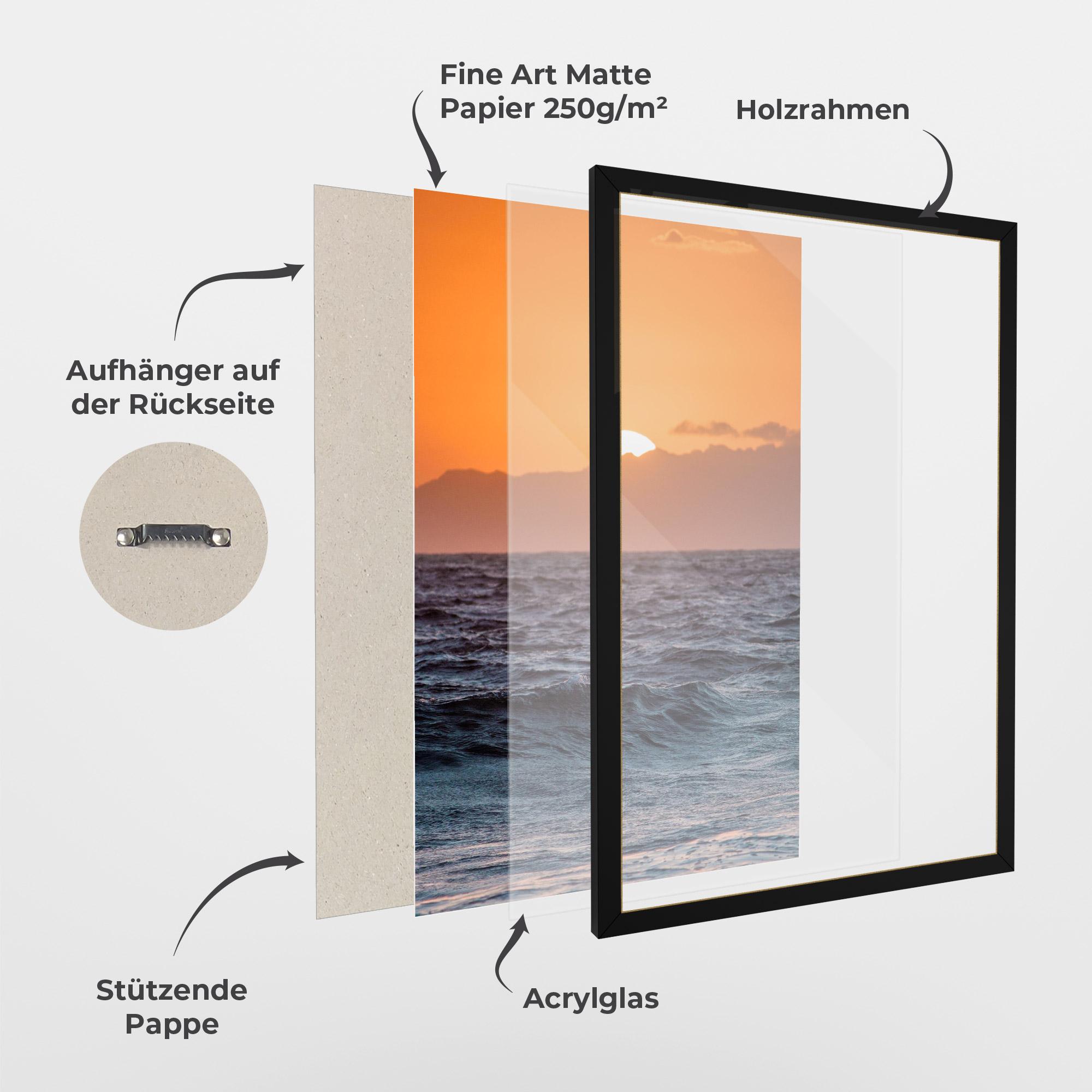 Gerahmte Poster Morning Waves mockup 1