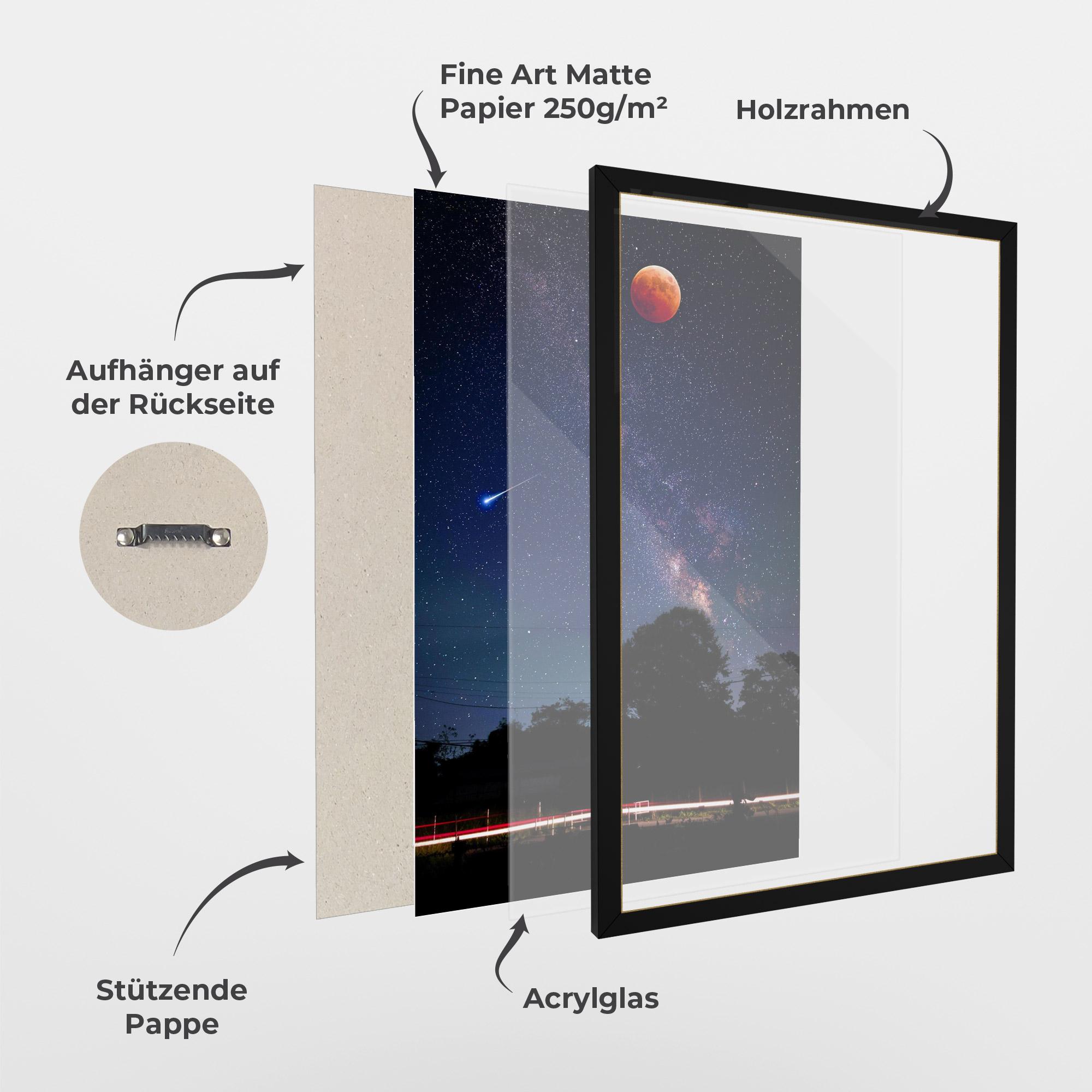 Gerahmte Poster Red Moon mockup 1