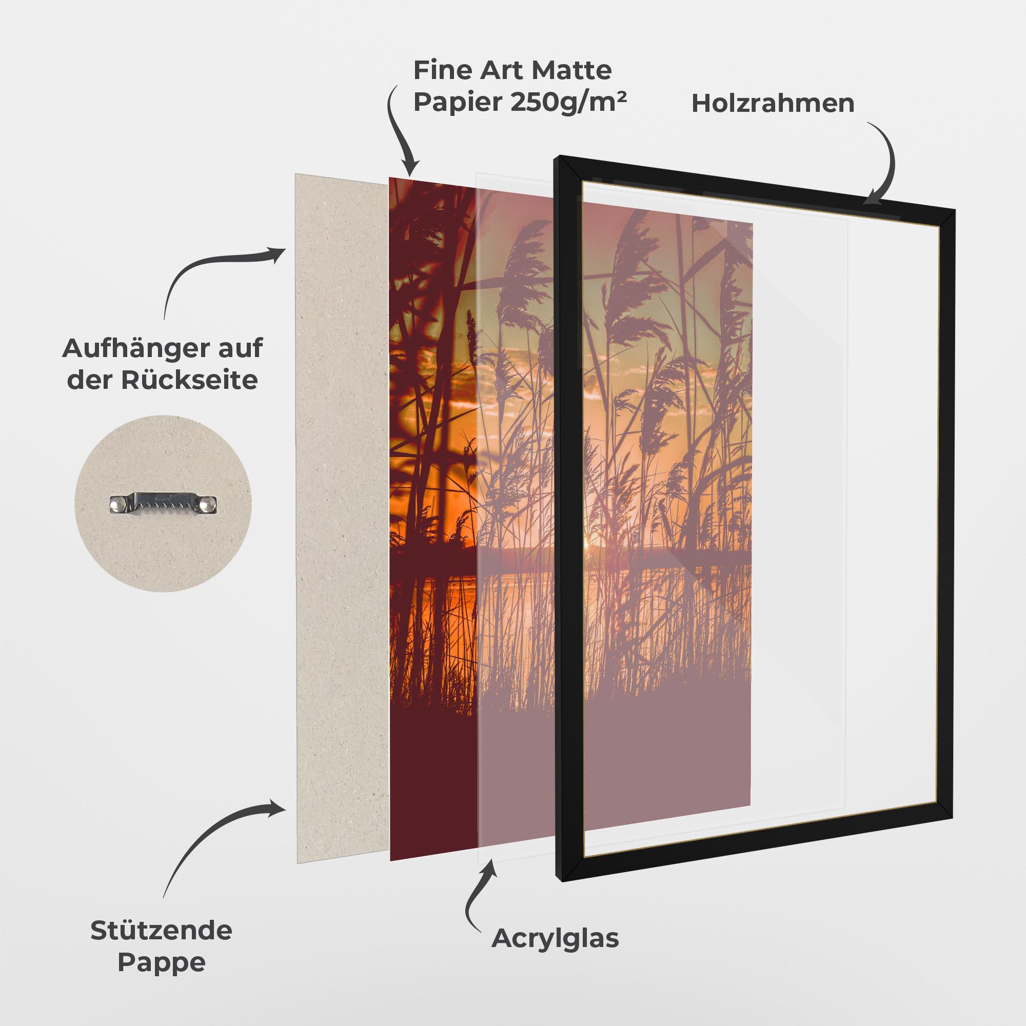 Gerahmte Poster Red Sunset Lake mockup 1