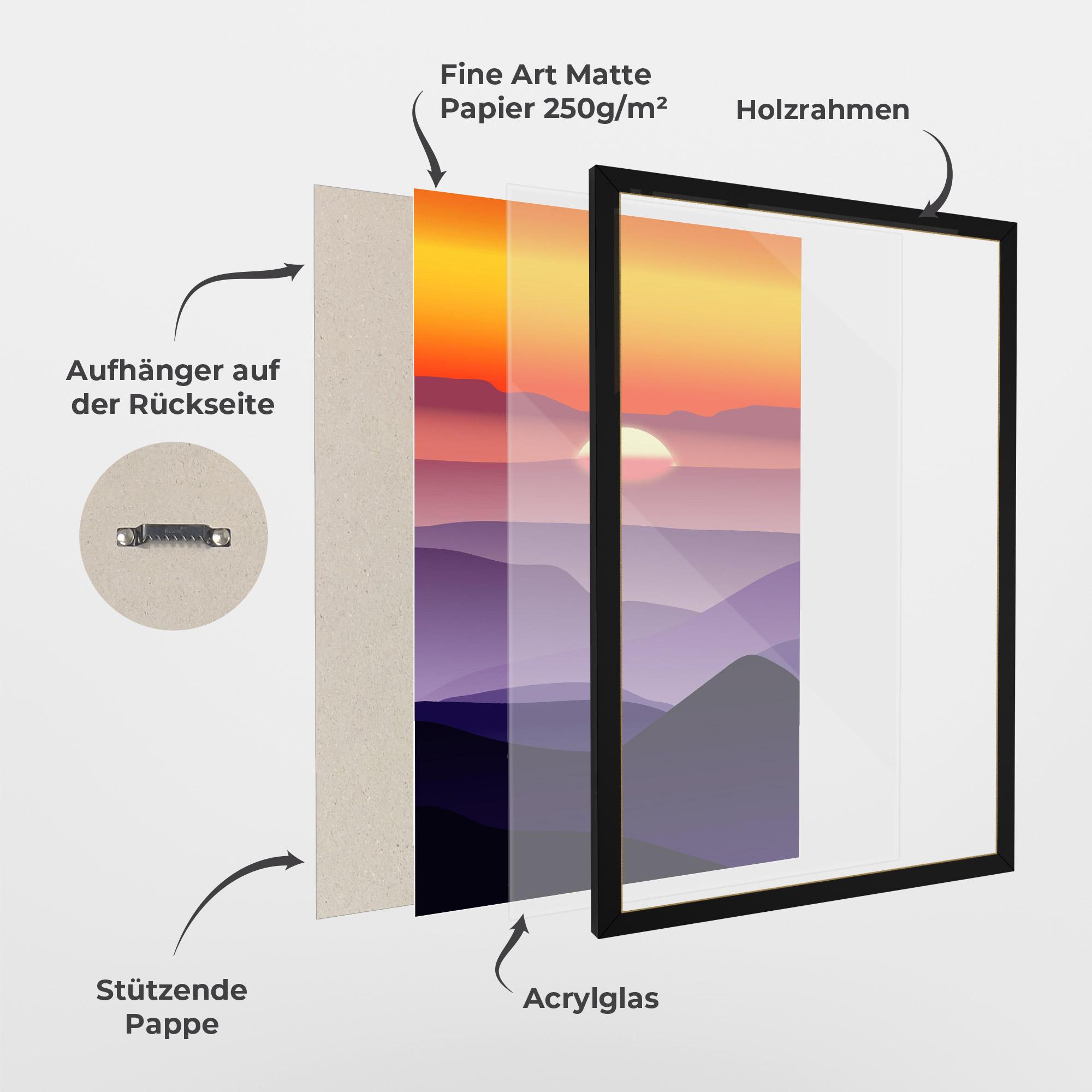 Gerahmte Poster Sunset Purple mockup 1