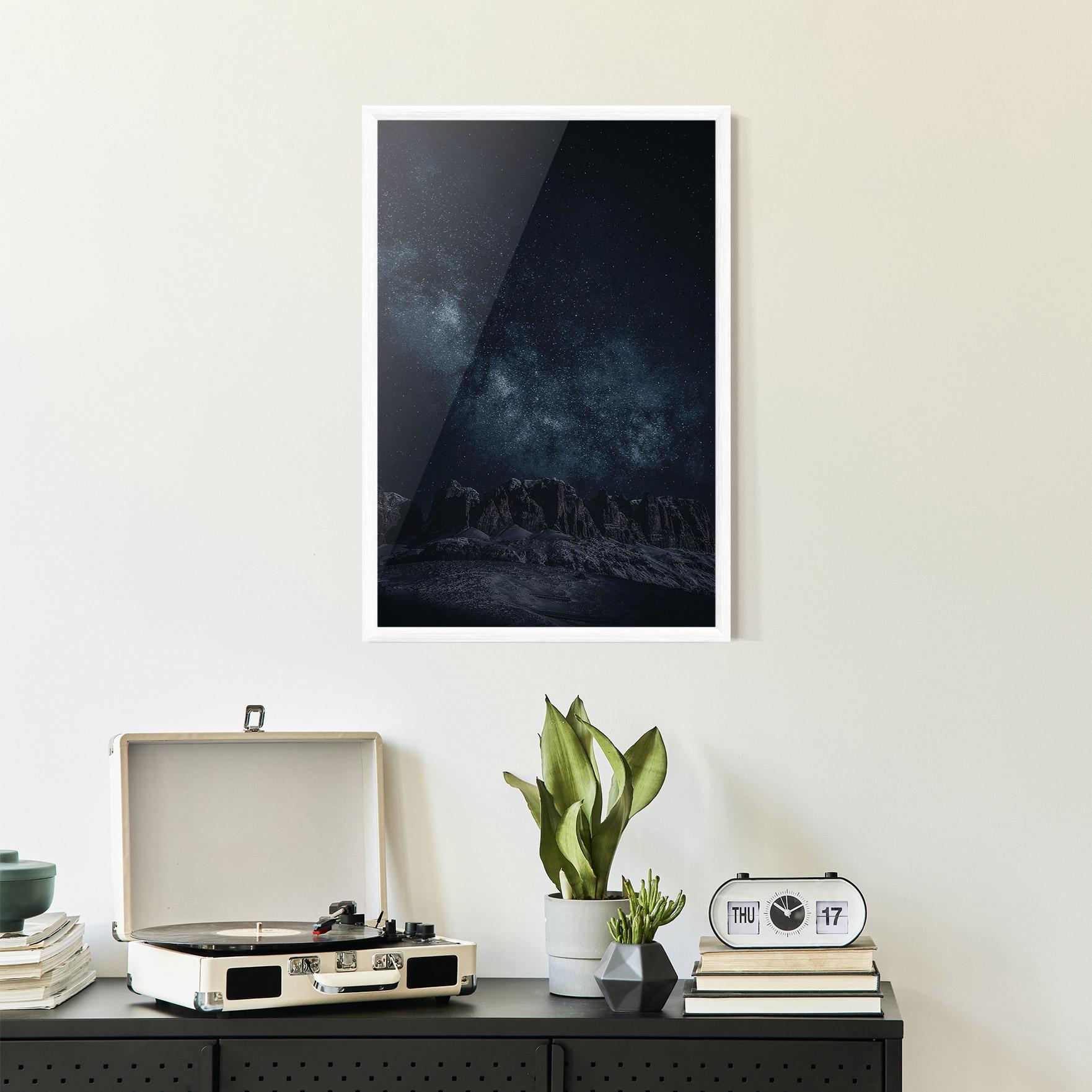 Gerahmte Poster Galactic Sky mockup 2