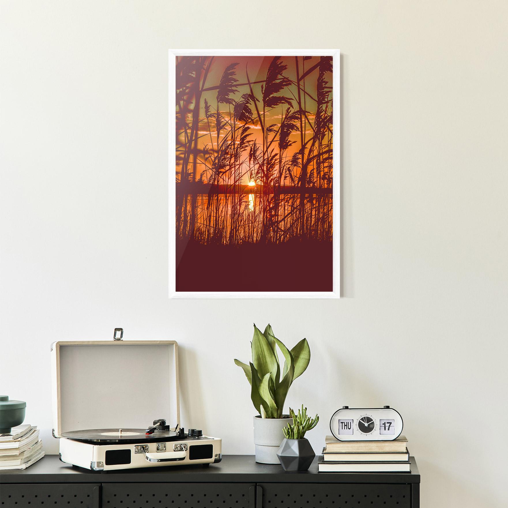 Gerahmte Poster Red Sunset Lake mockup 2