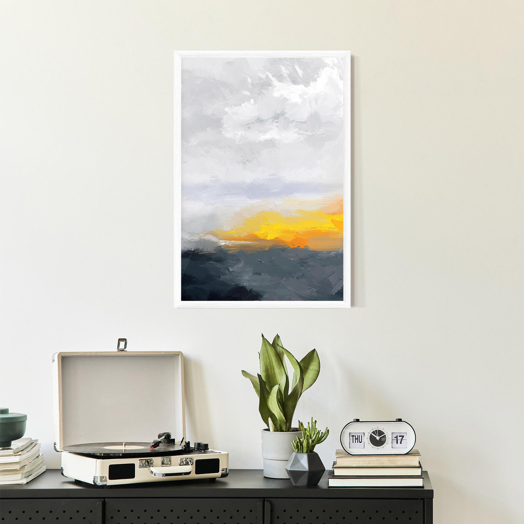 Gerahmte Poster Sunset Light Art mockup 2