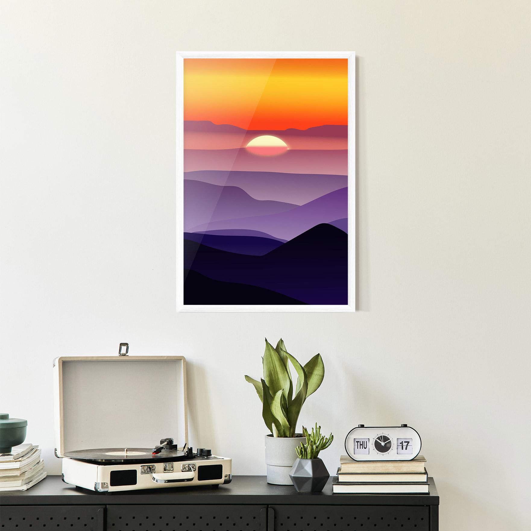 Gerahmte Poster Sunset Purple mockup 2