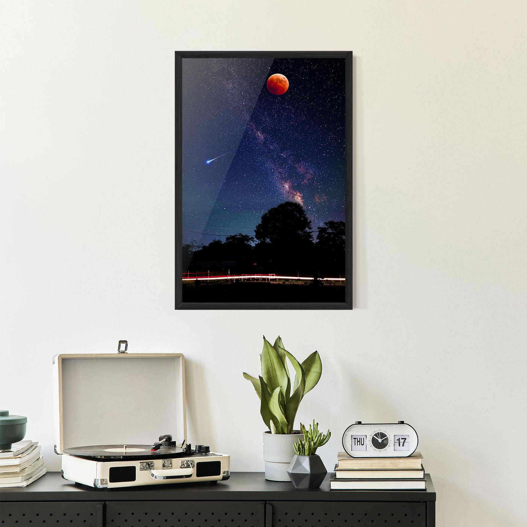 Gerahmte Poster Red Moon mockup 2