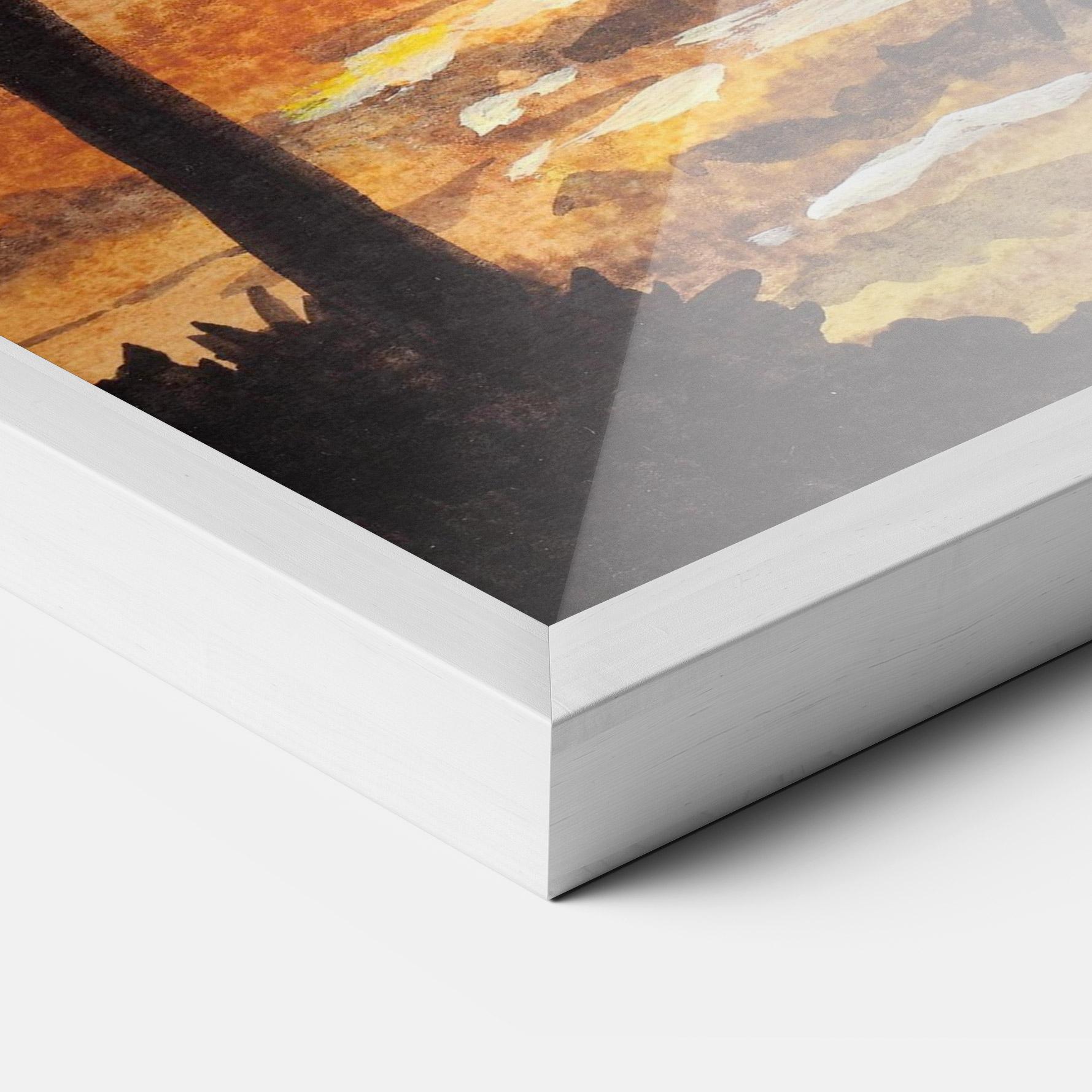 Gerahmte Poster Watercolor Painting Sunrise mockup 3