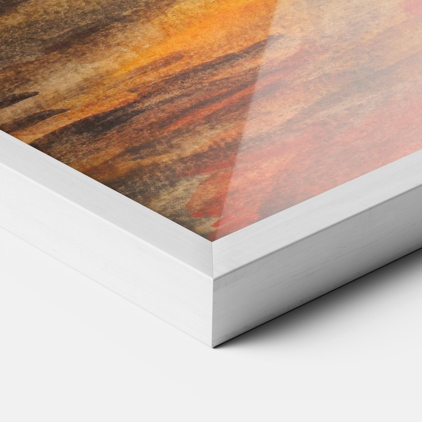 Gerahmte Poster Watercolor Sunset Painting mockup 3