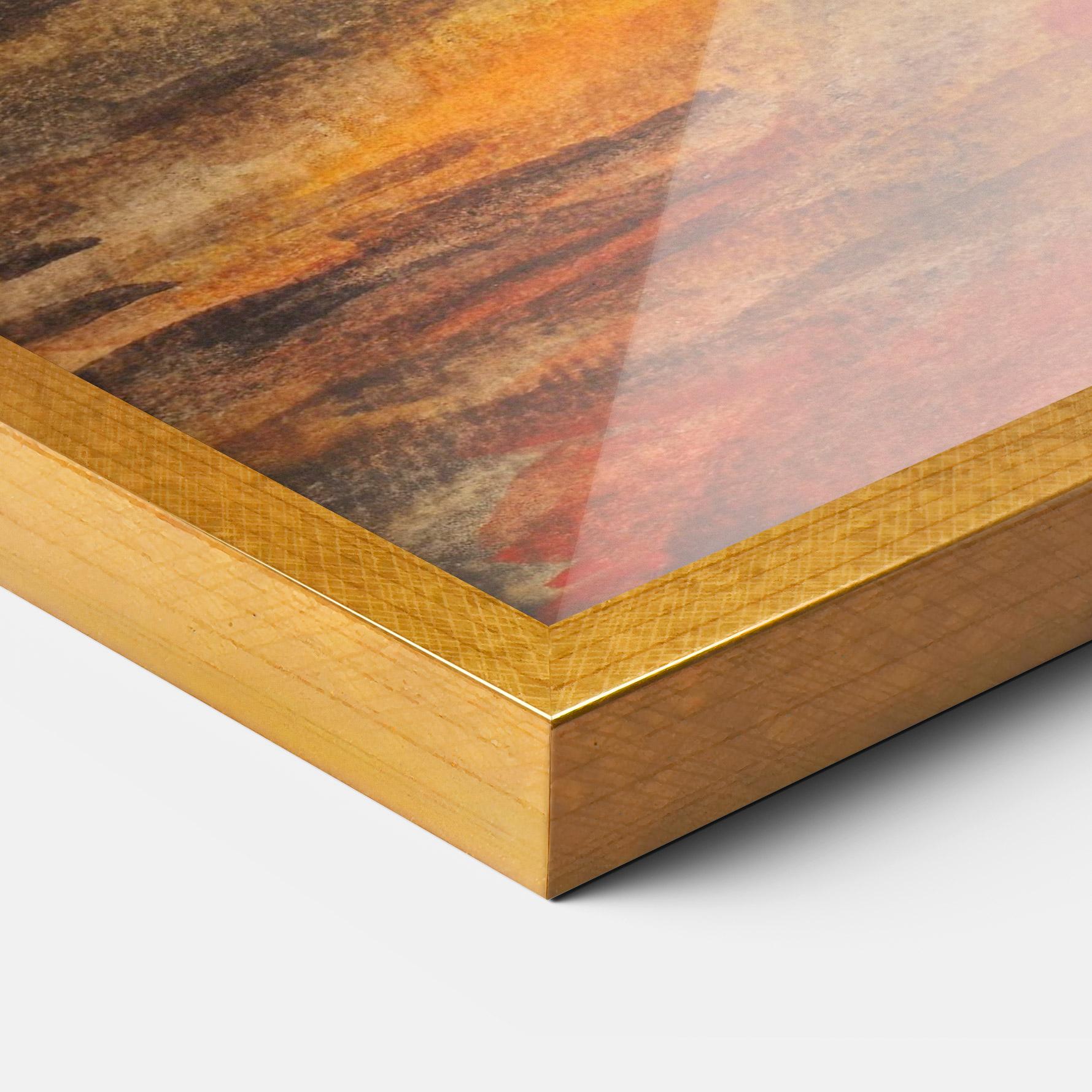 Gerahmte Poster Watercolor Sunset Painting mockup 3