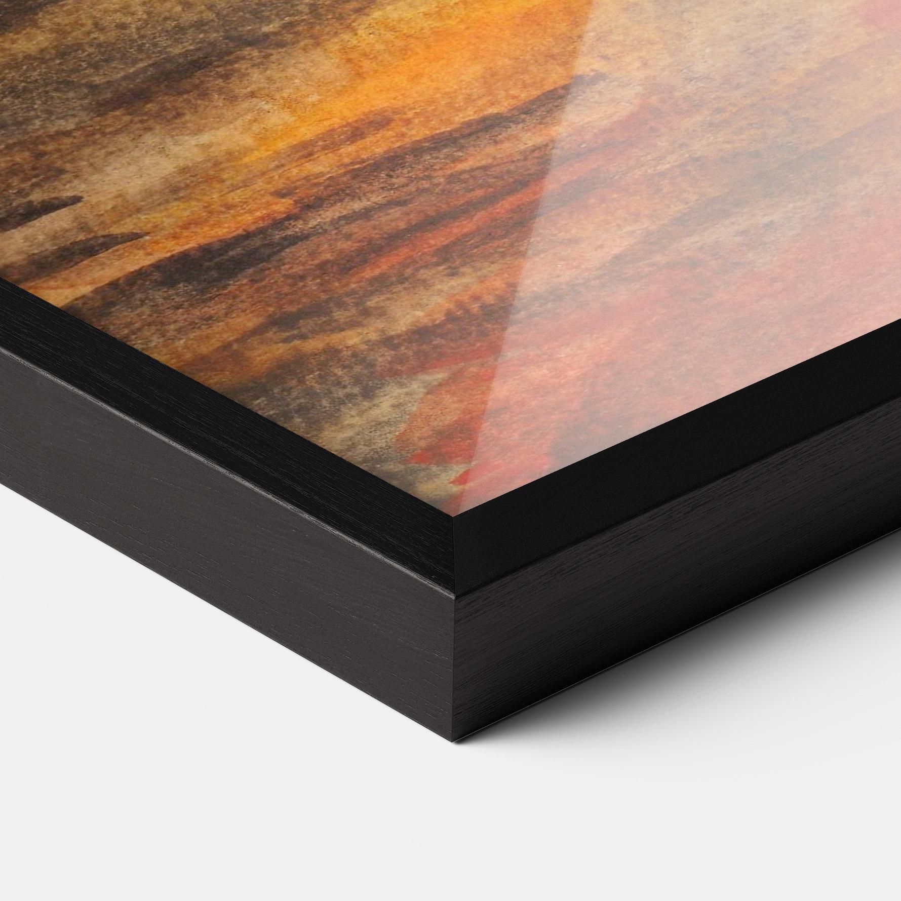 Gerahmte Poster Watercolor Sunset Painting mockup 3