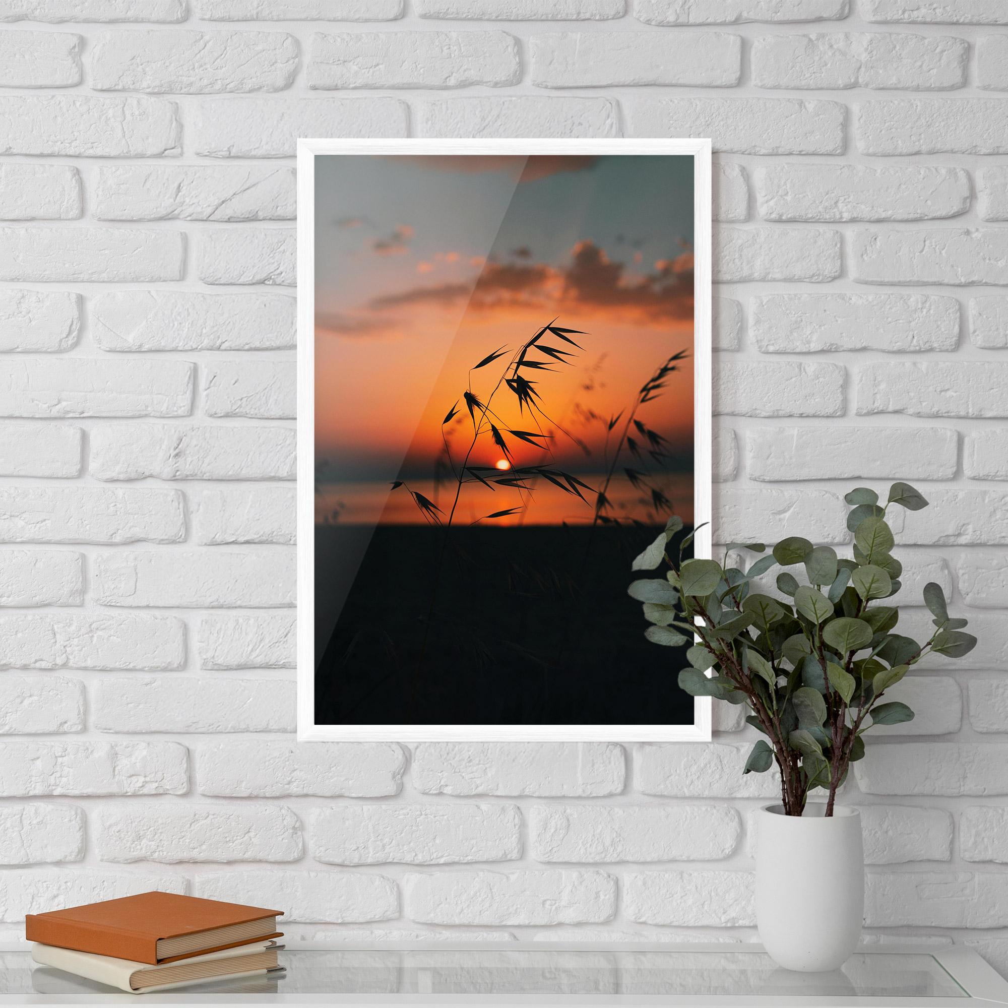 Gerahmte Poster Small Leaves Sunset mockup 5