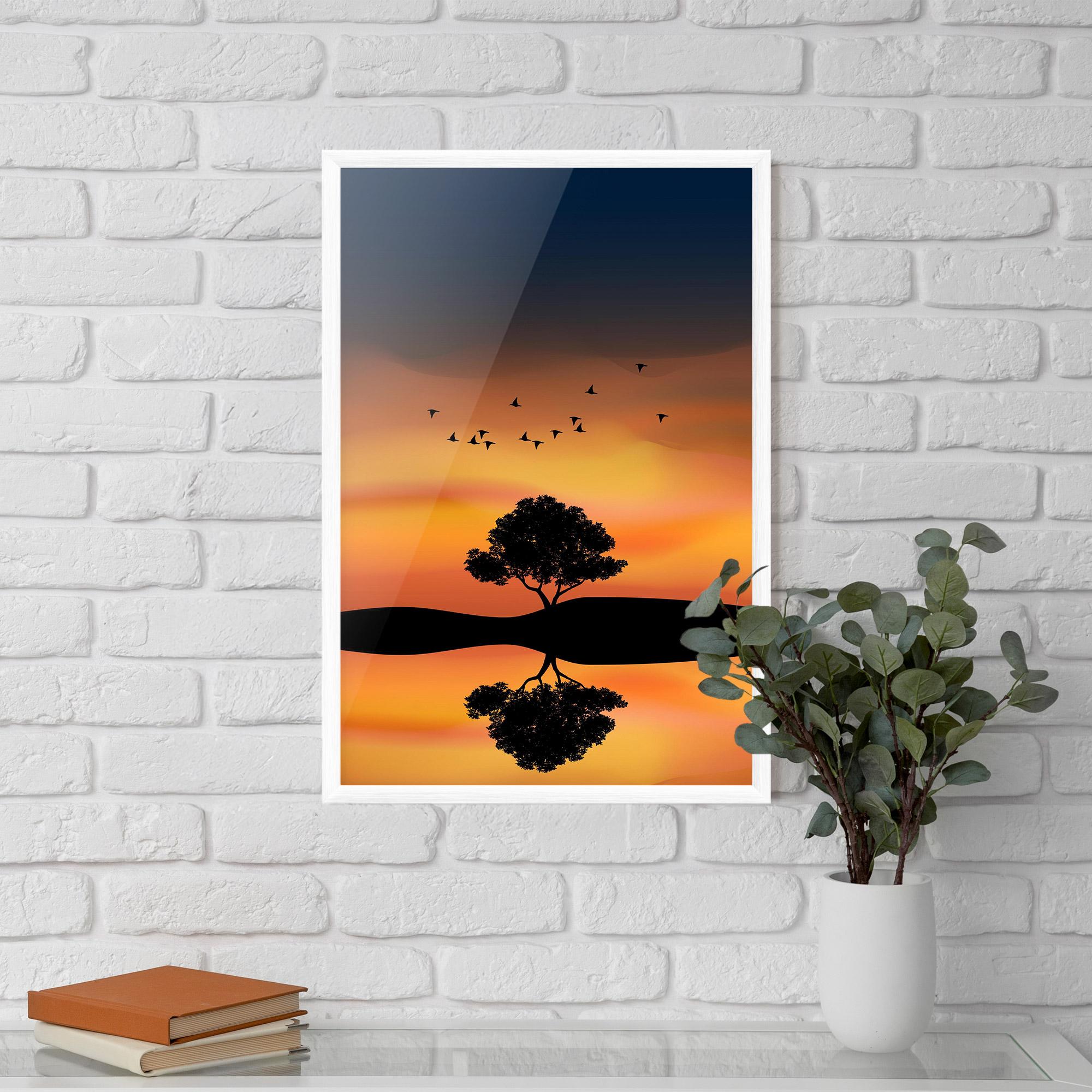 Gerahmte Poster Sundown Reflection mockup 5