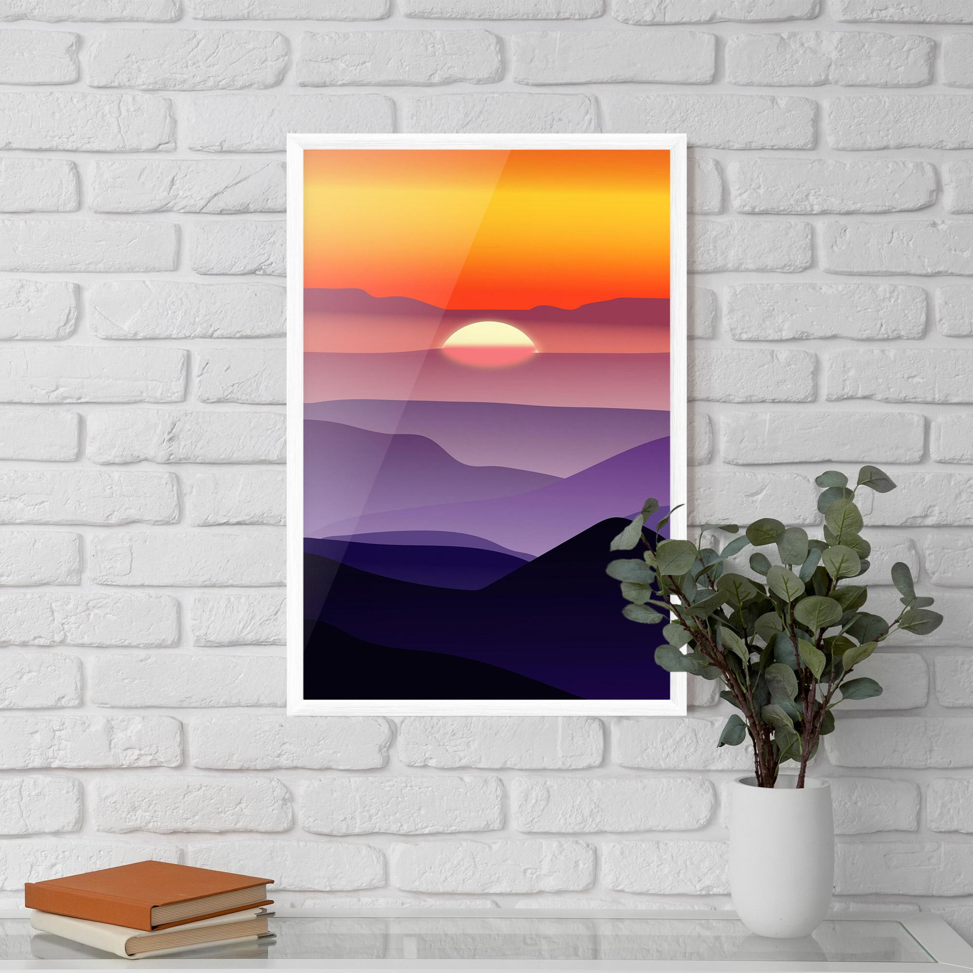 Gerahmte Poster Sunset Purple mockup 5