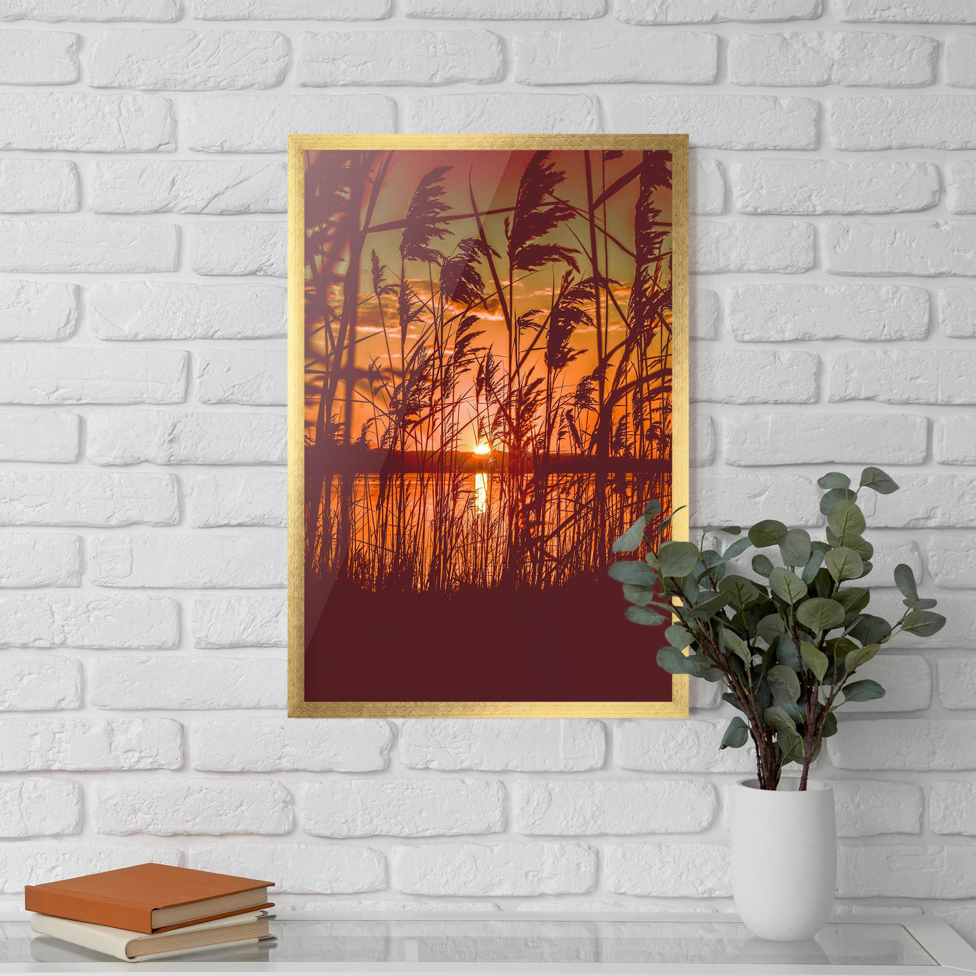 Gerahmte Poster Red Sunset Lake mockup 5