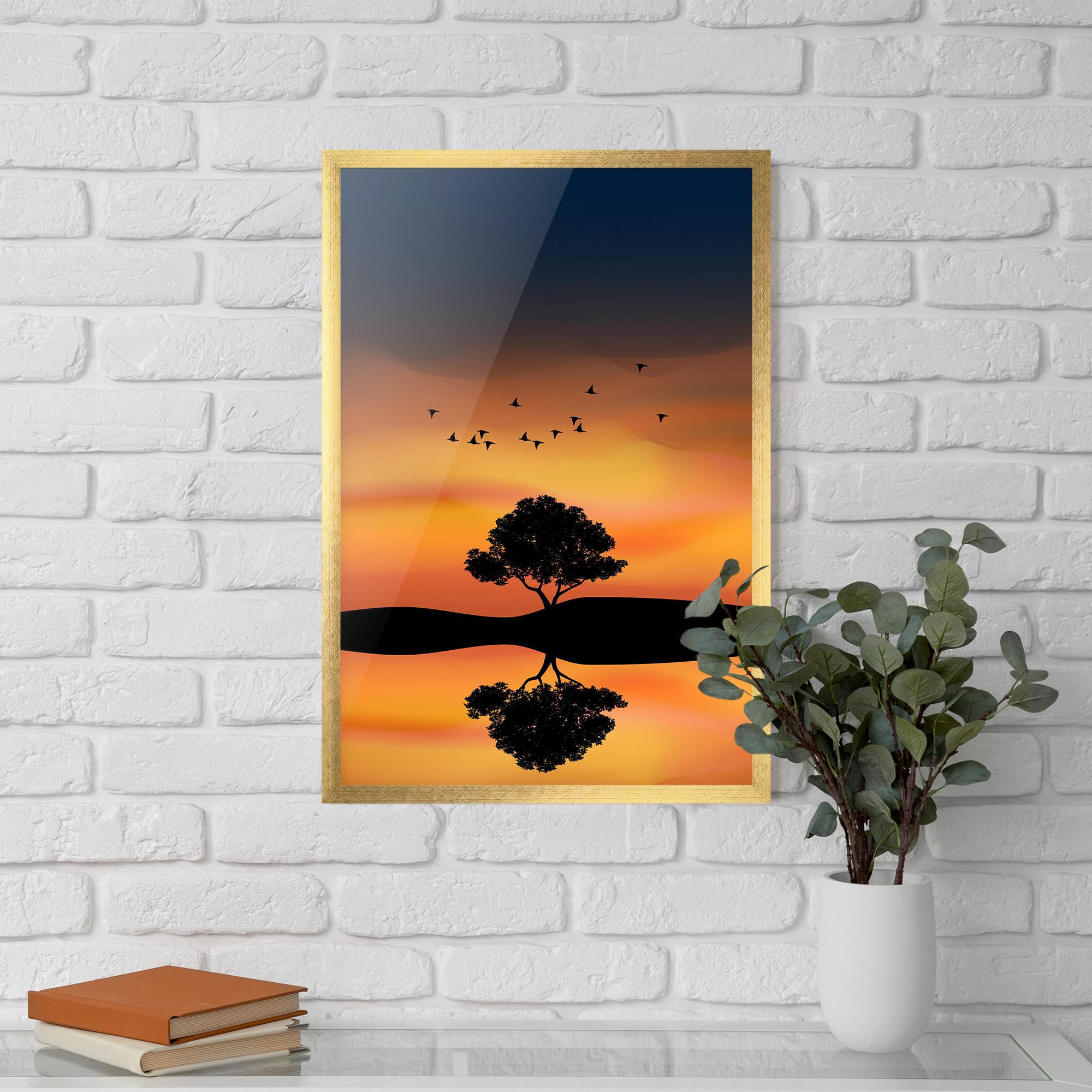 Gerahmte Poster Sundown Reflection mockup 5