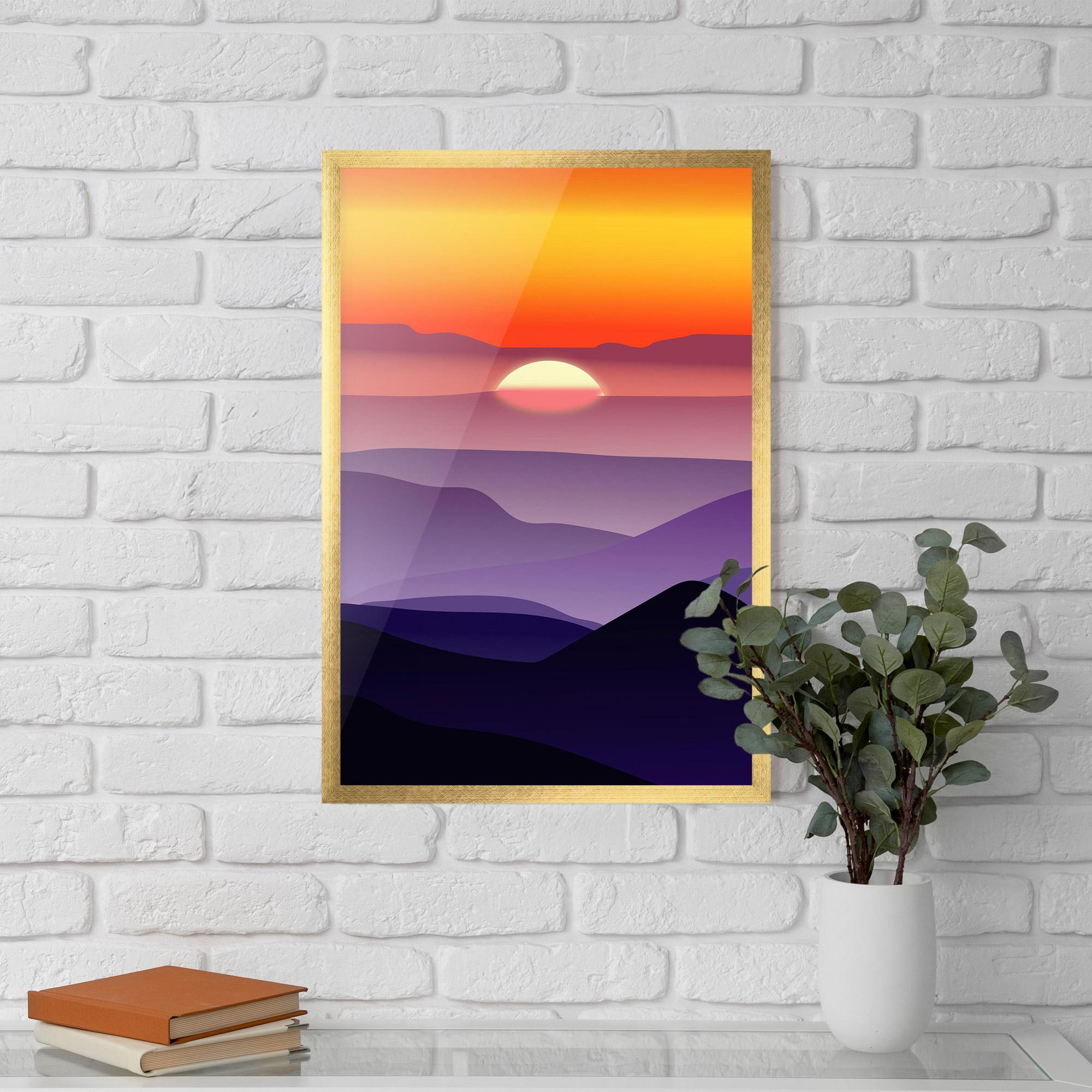 Gerahmte Poster Sunset Purple mockup 5
