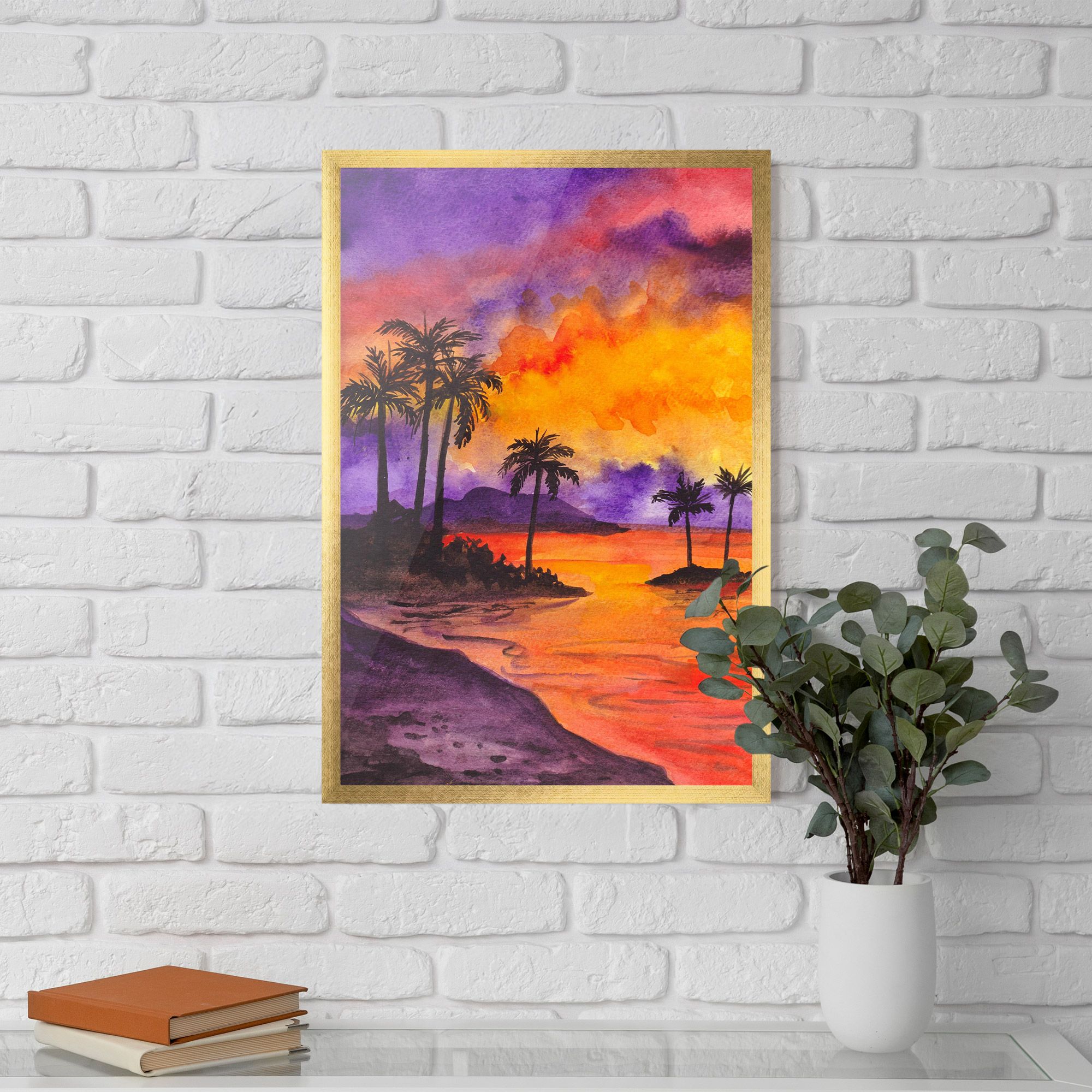 Sunset Watercolor Painting mockup 5