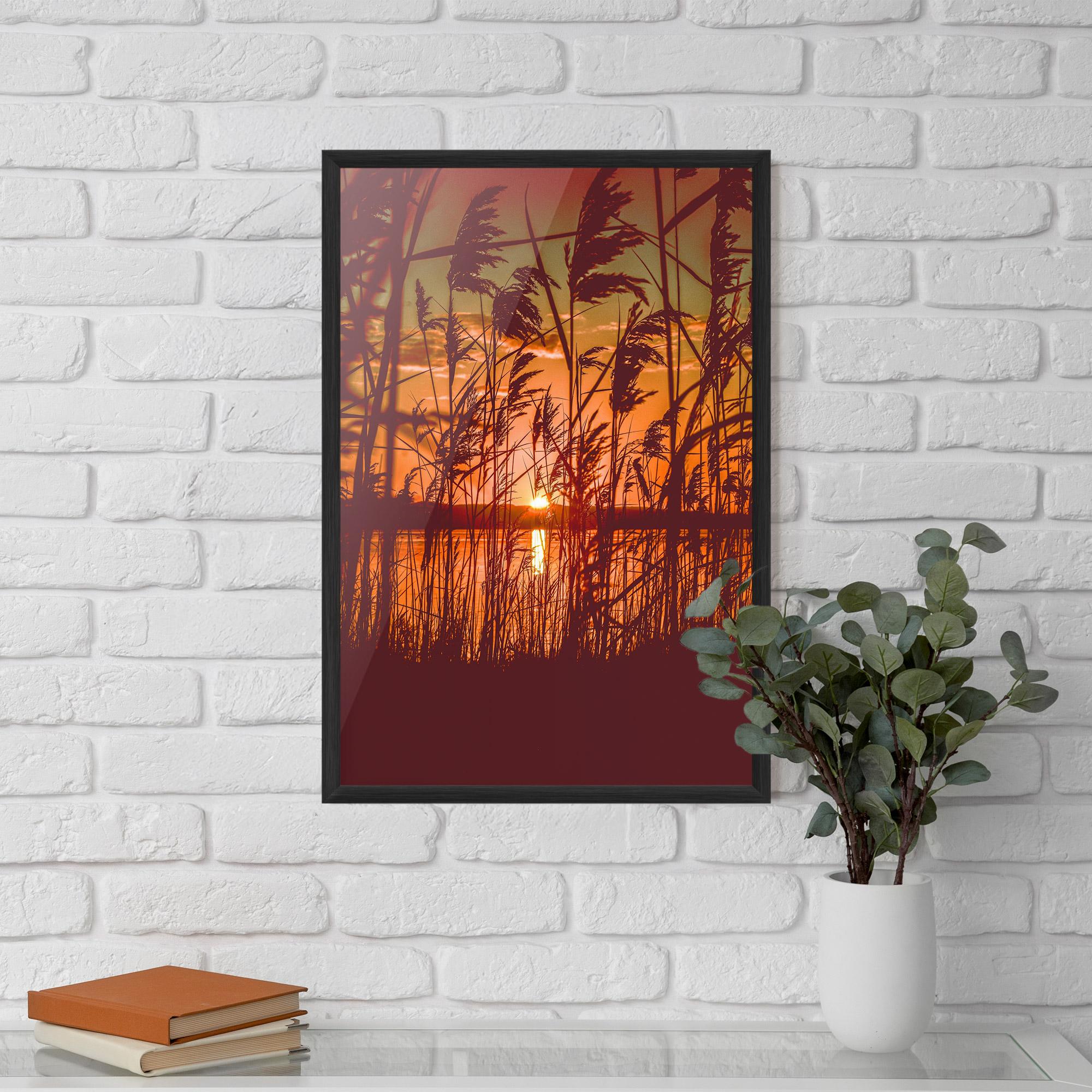 Gerahmte Poster Red Sunset Lake mockup 5
