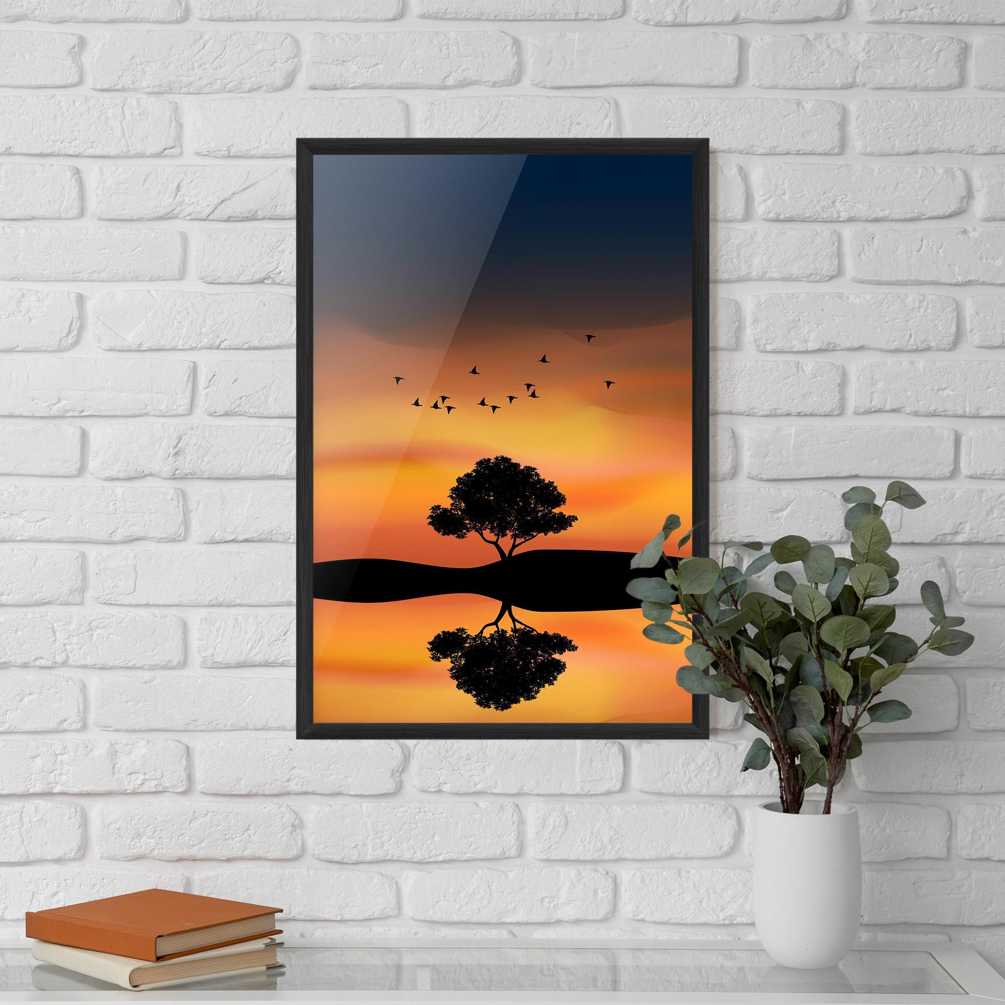 Gerahmte Poster Sundown Reflection mockup 5