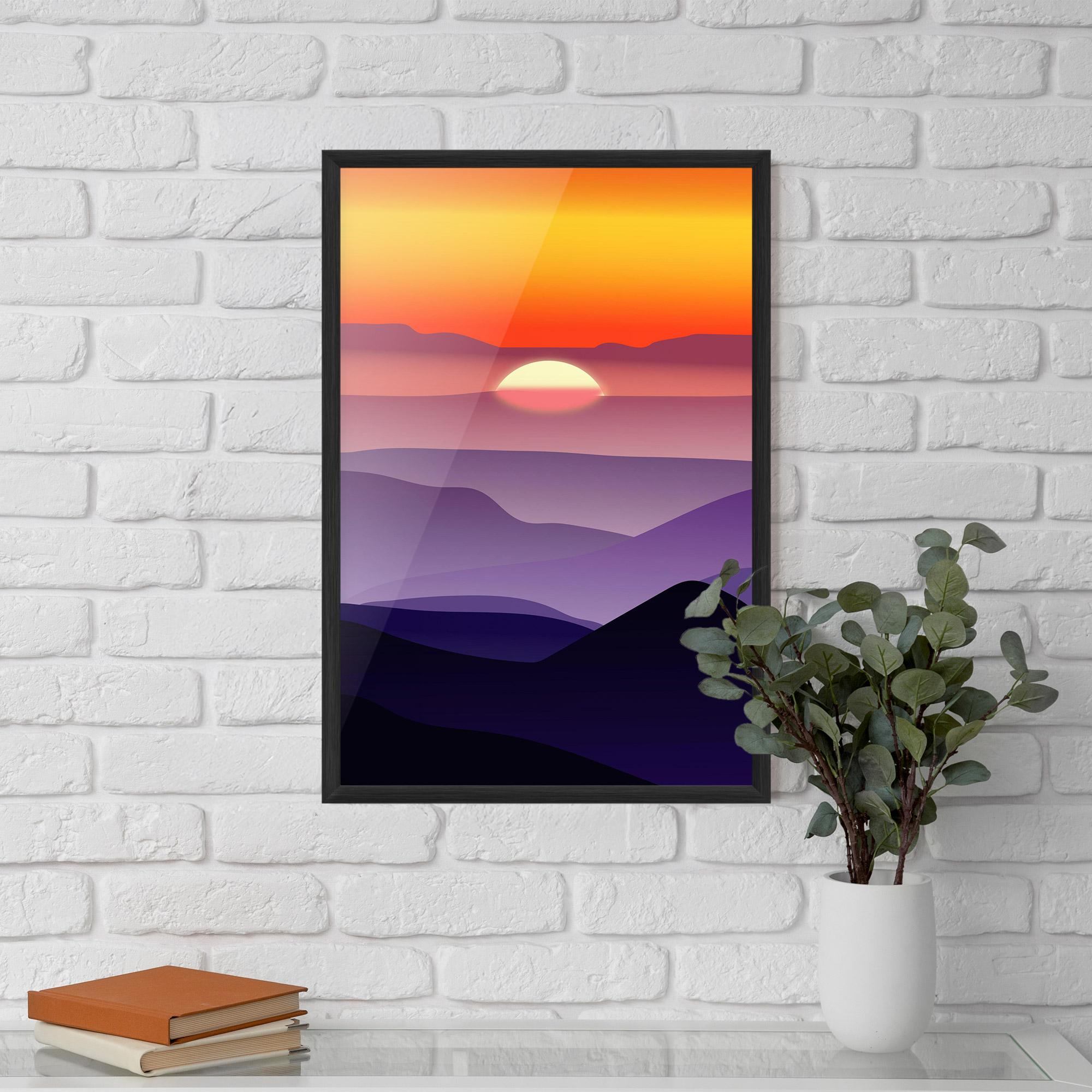 Gerahmte Poster Sunset Purple mockup 5