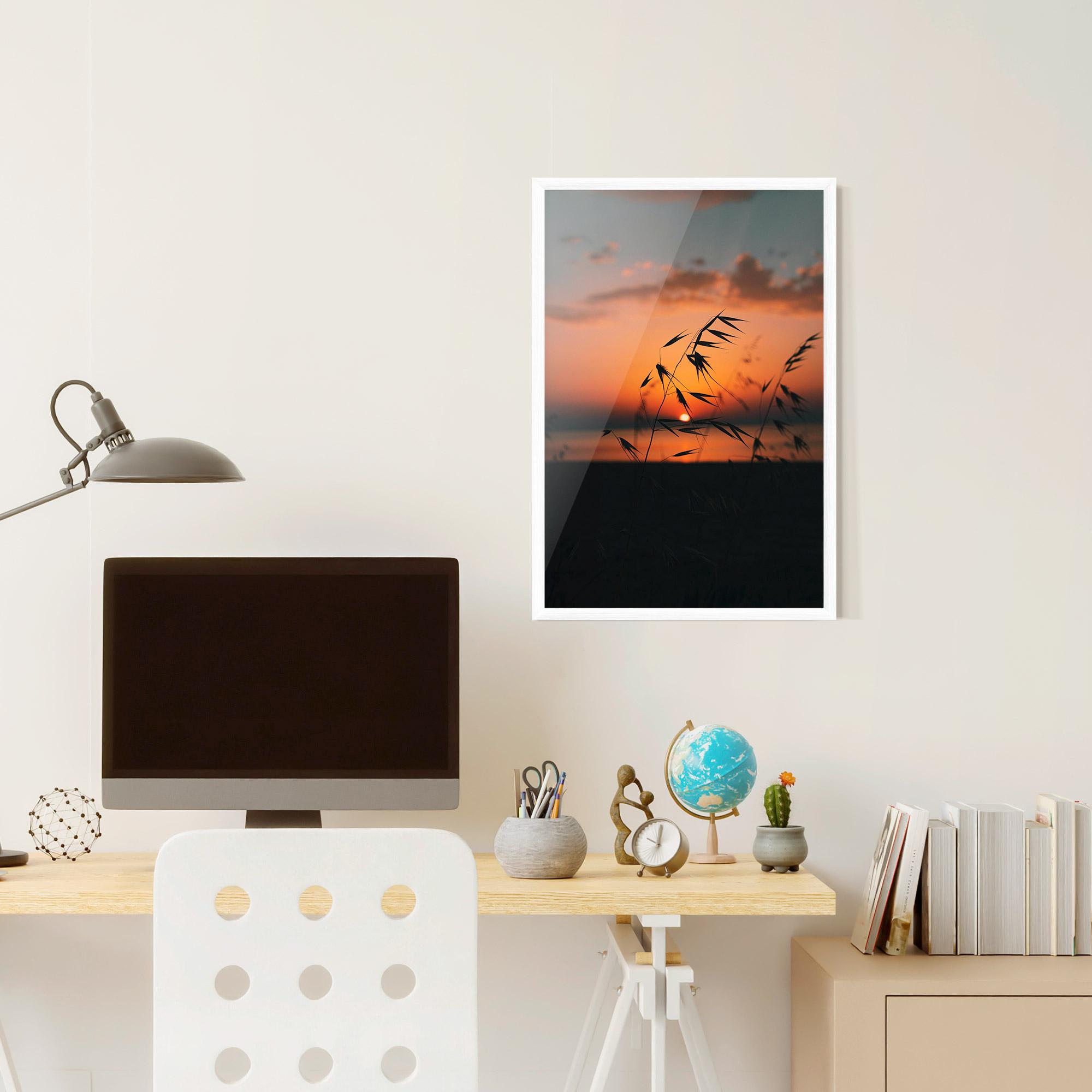 Gerahmte Poster Small Leaves Sunset mockup 6