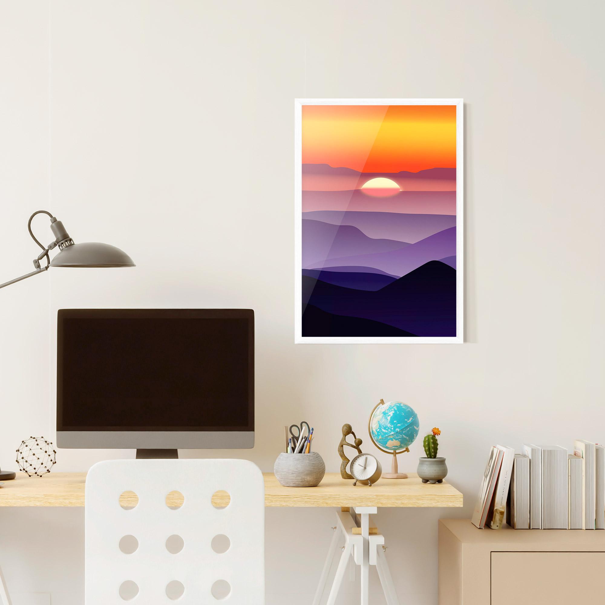Gerahmte Poster Sunset Purple mockup 6