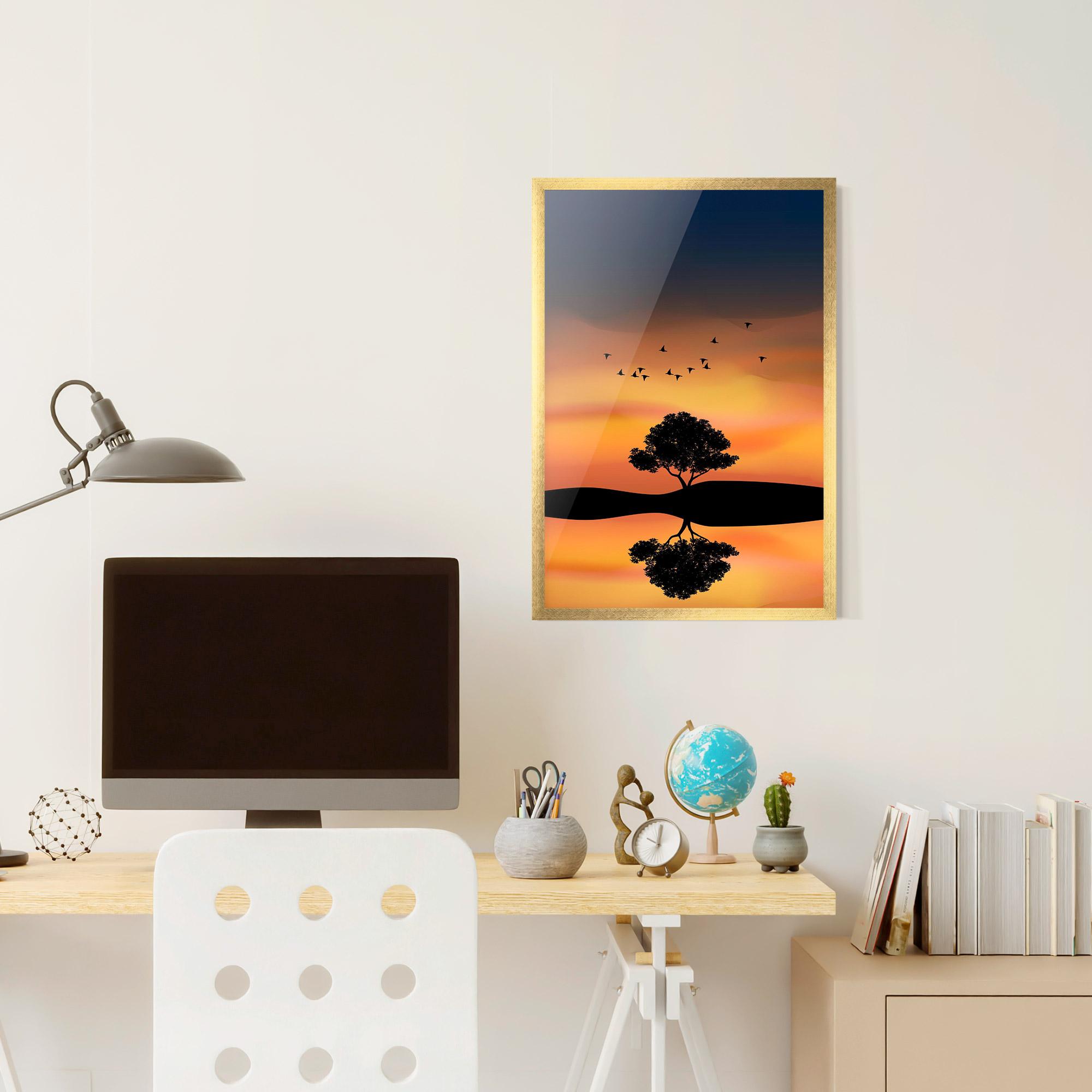 Gerahmte Poster Sundown Reflection mockup 6
