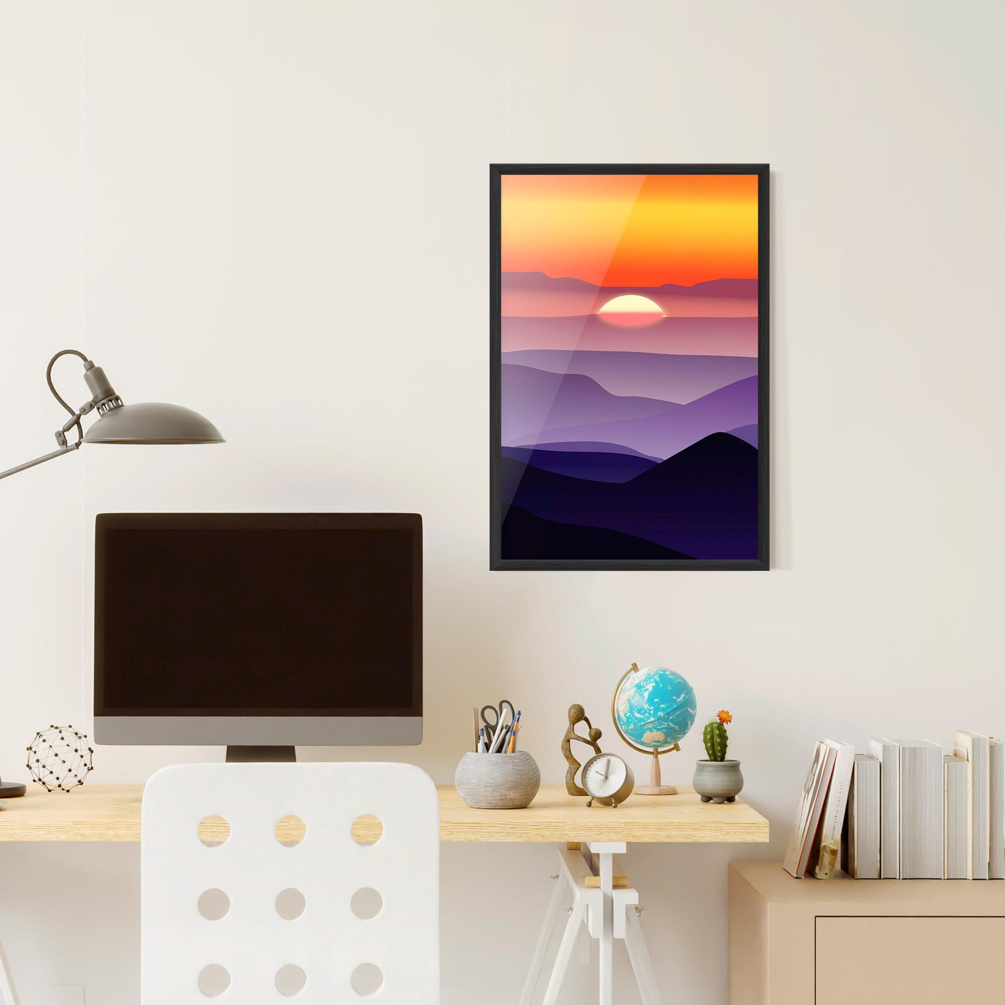 Gerahmte Poster Sunset Purple mockup 6