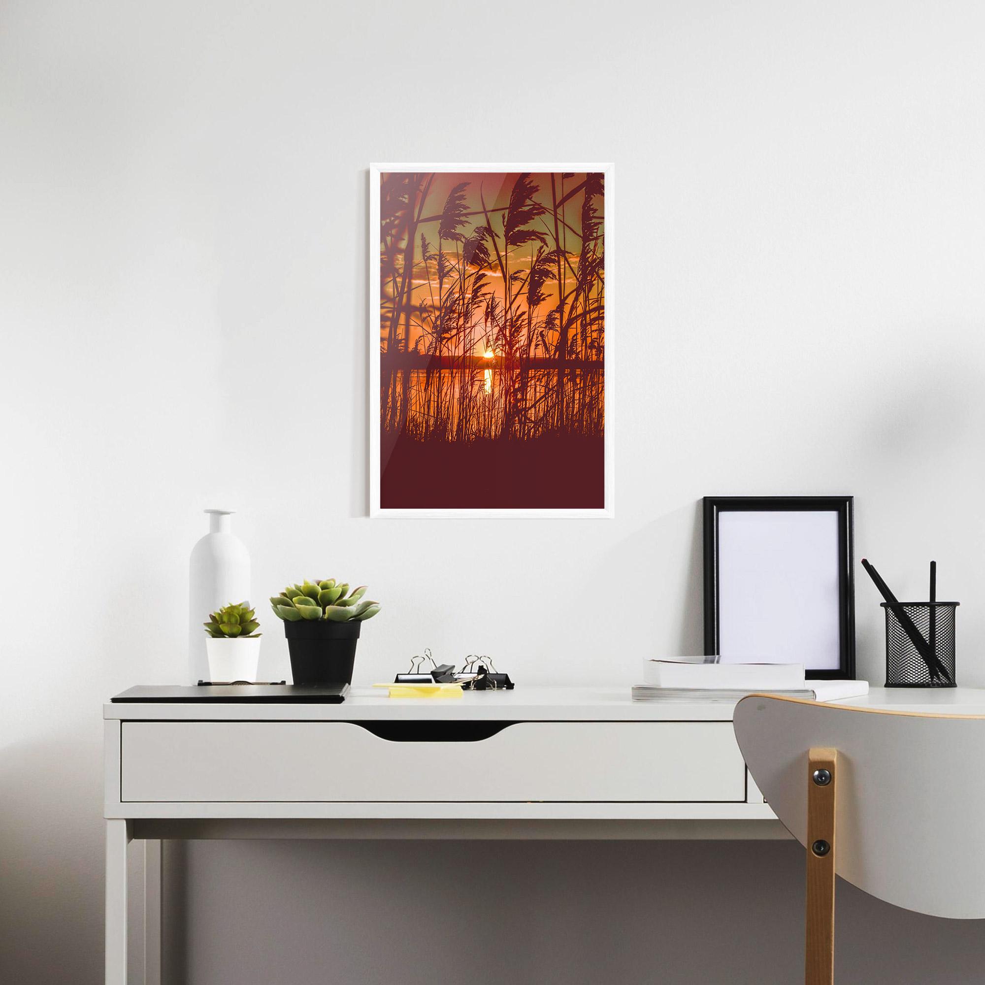 Gerahmte Poster Red Sunset Lake mockup 7