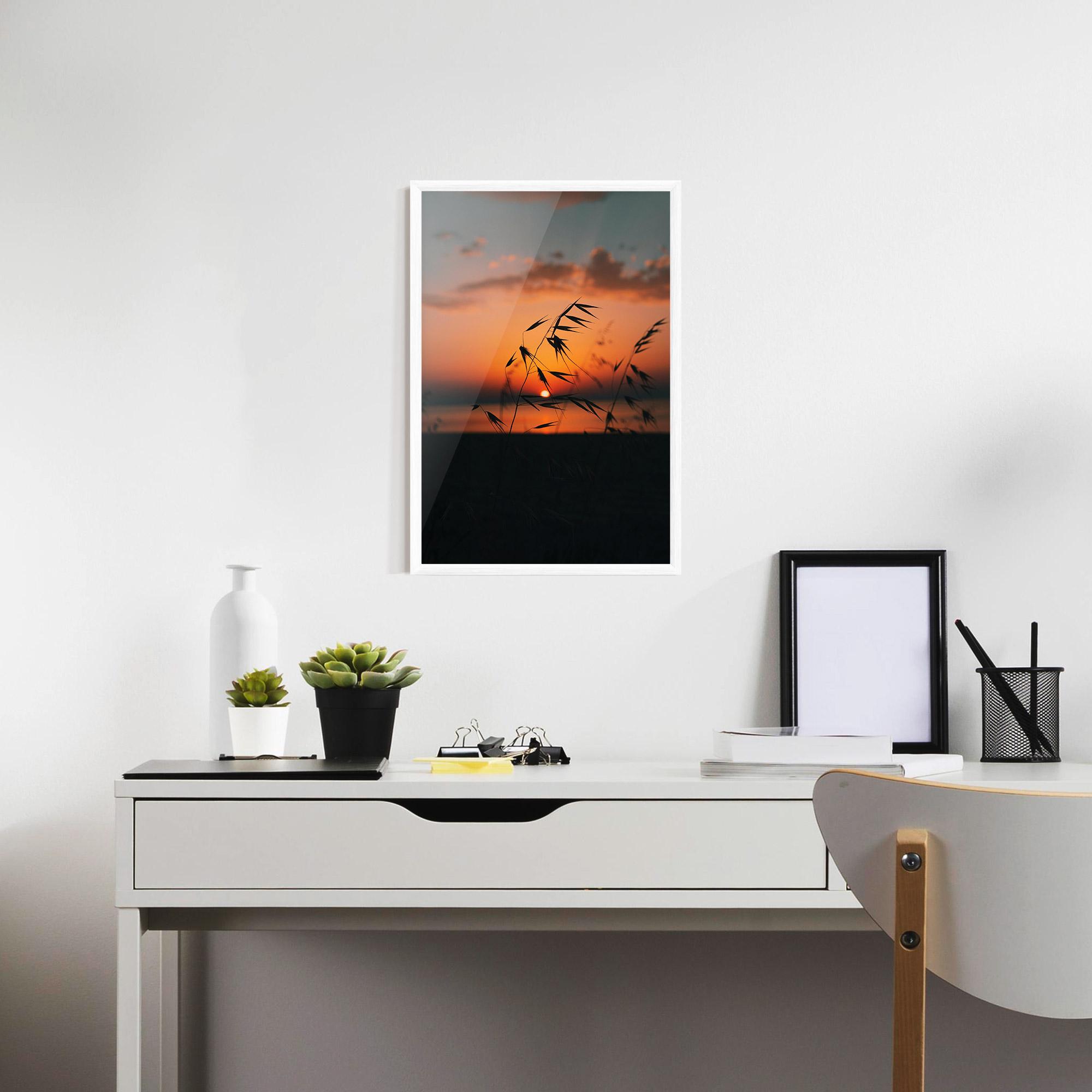 Gerahmte Poster Small Leaves Sunset mockup 7