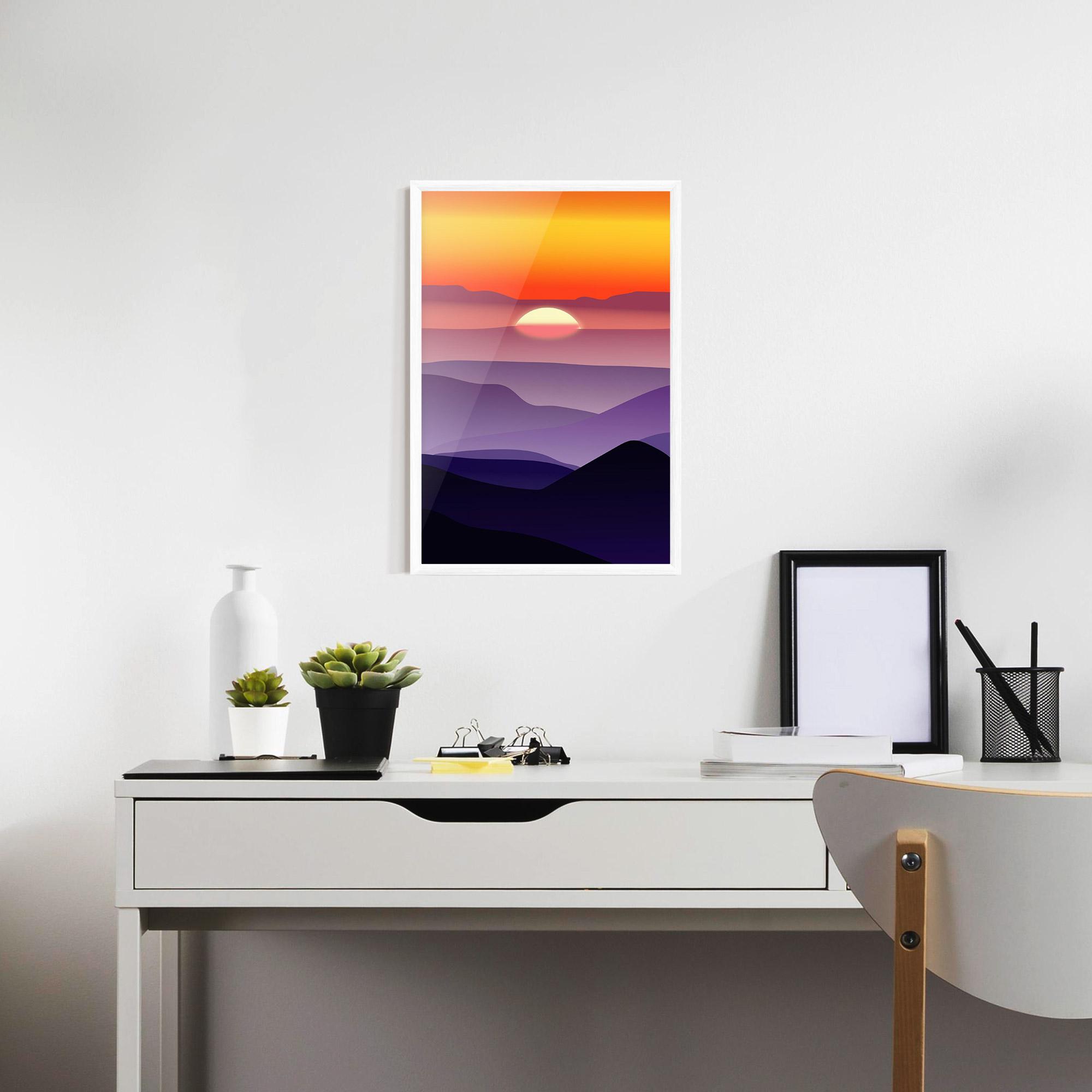 Gerahmte Poster Sunset Purple mockup 7