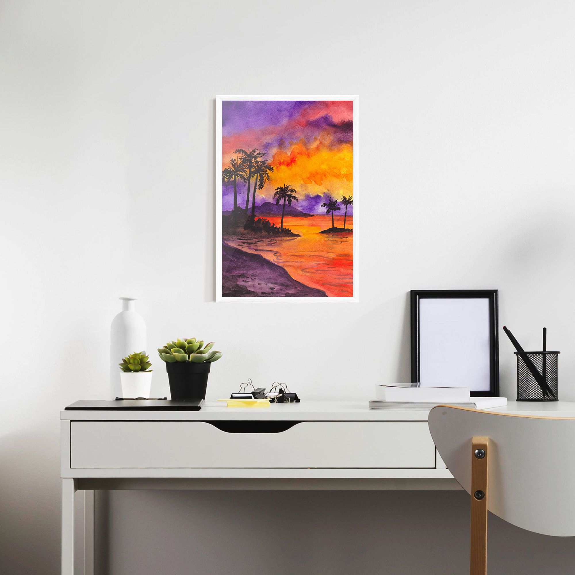Sunset Watercolor Painting mockup 7