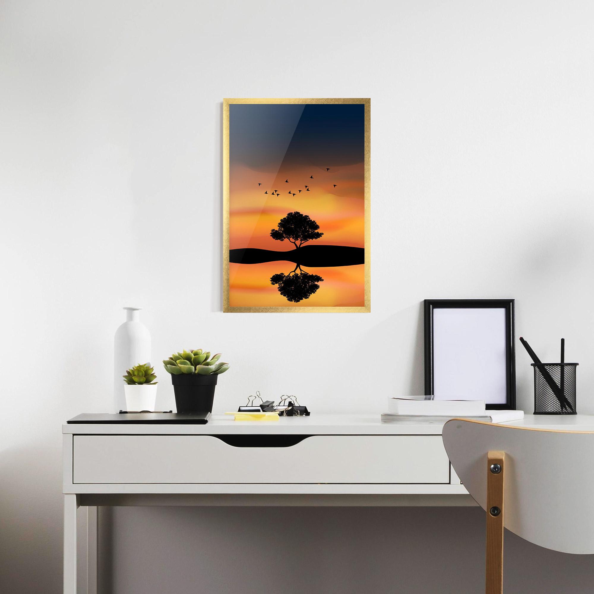 Gerahmte Poster Sundown Reflection mockup 7