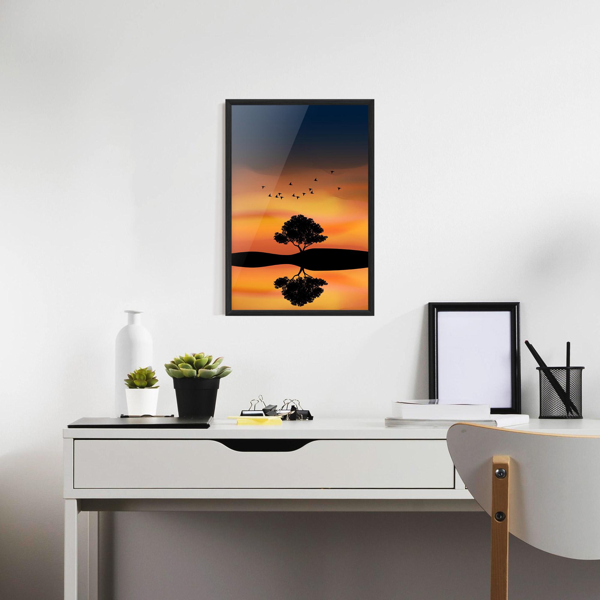 Gerahmte Poster Sundown Reflection mockup 7