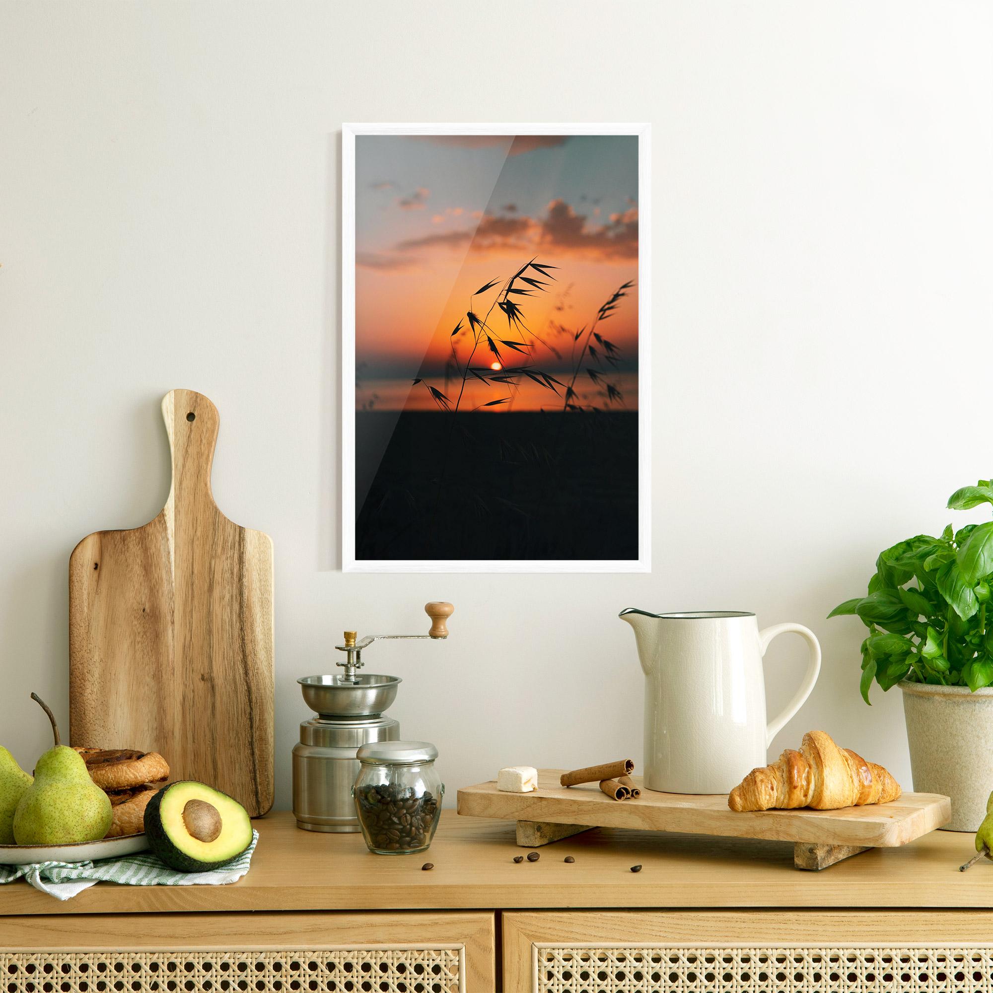 Gerahmte Poster Small Leaves Sunset mockup 8