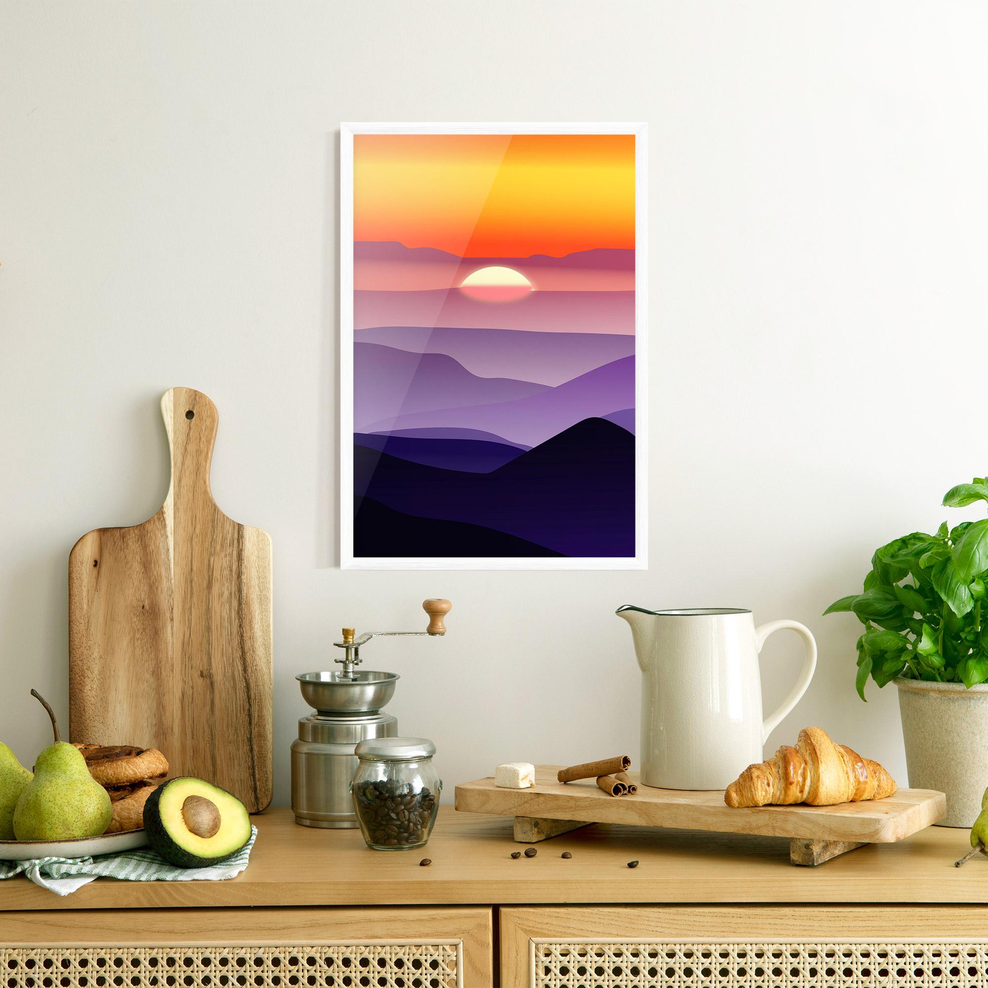 Gerahmte Poster Sunset Purple mockup 8